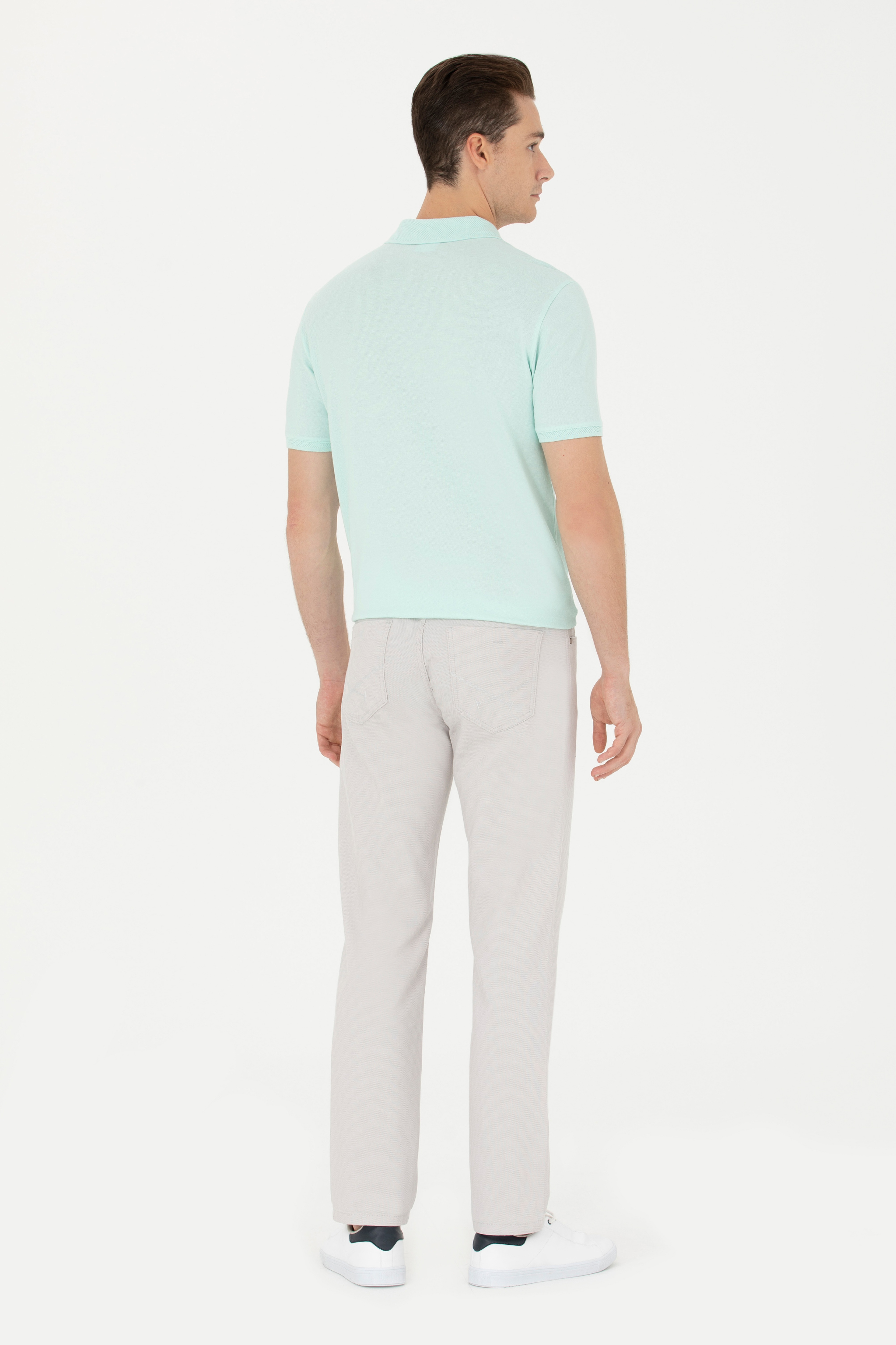 Erkek Regular Fit Açık Gri Kanvas / Chino Pantolon - Image 4