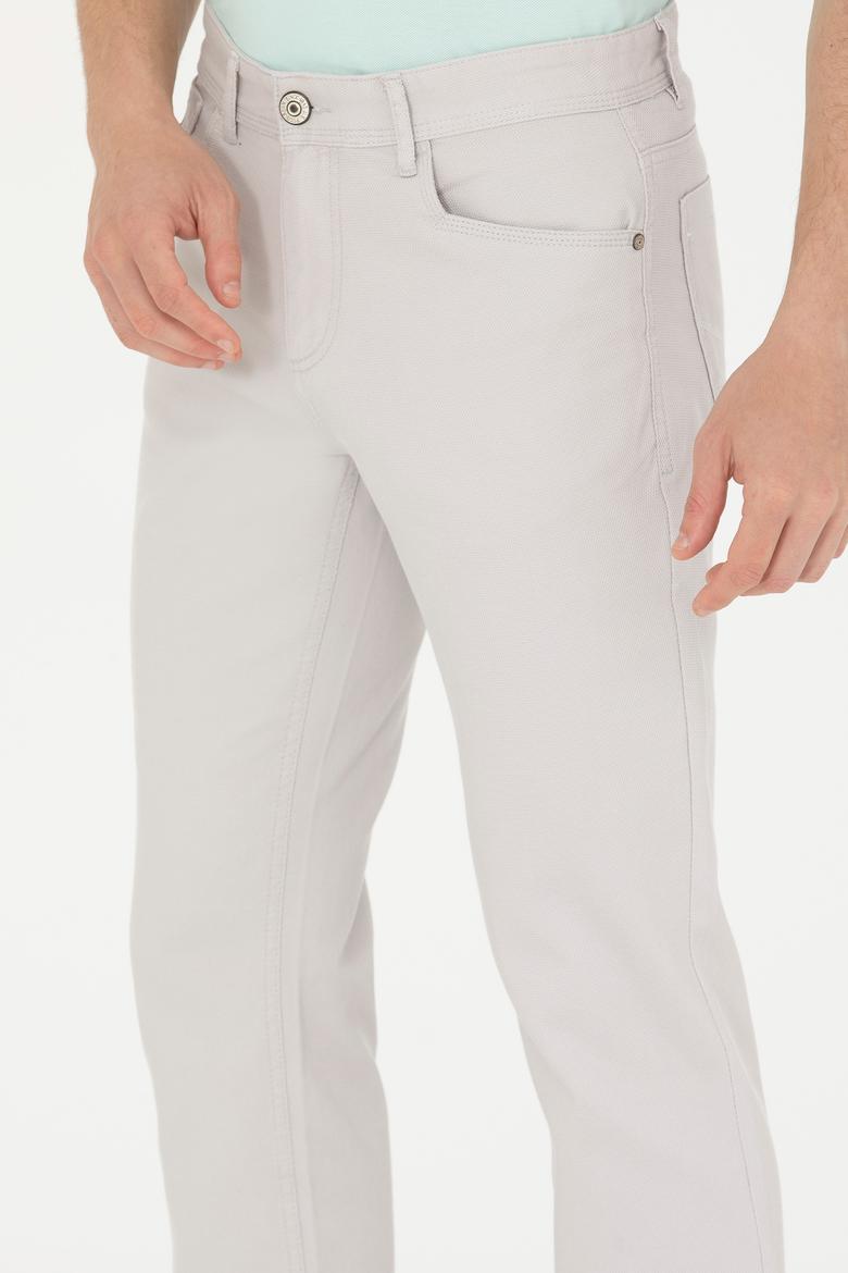 Erkek Regular Fit Açık Gri Kanvas / Chino Pantolon - 50266051035