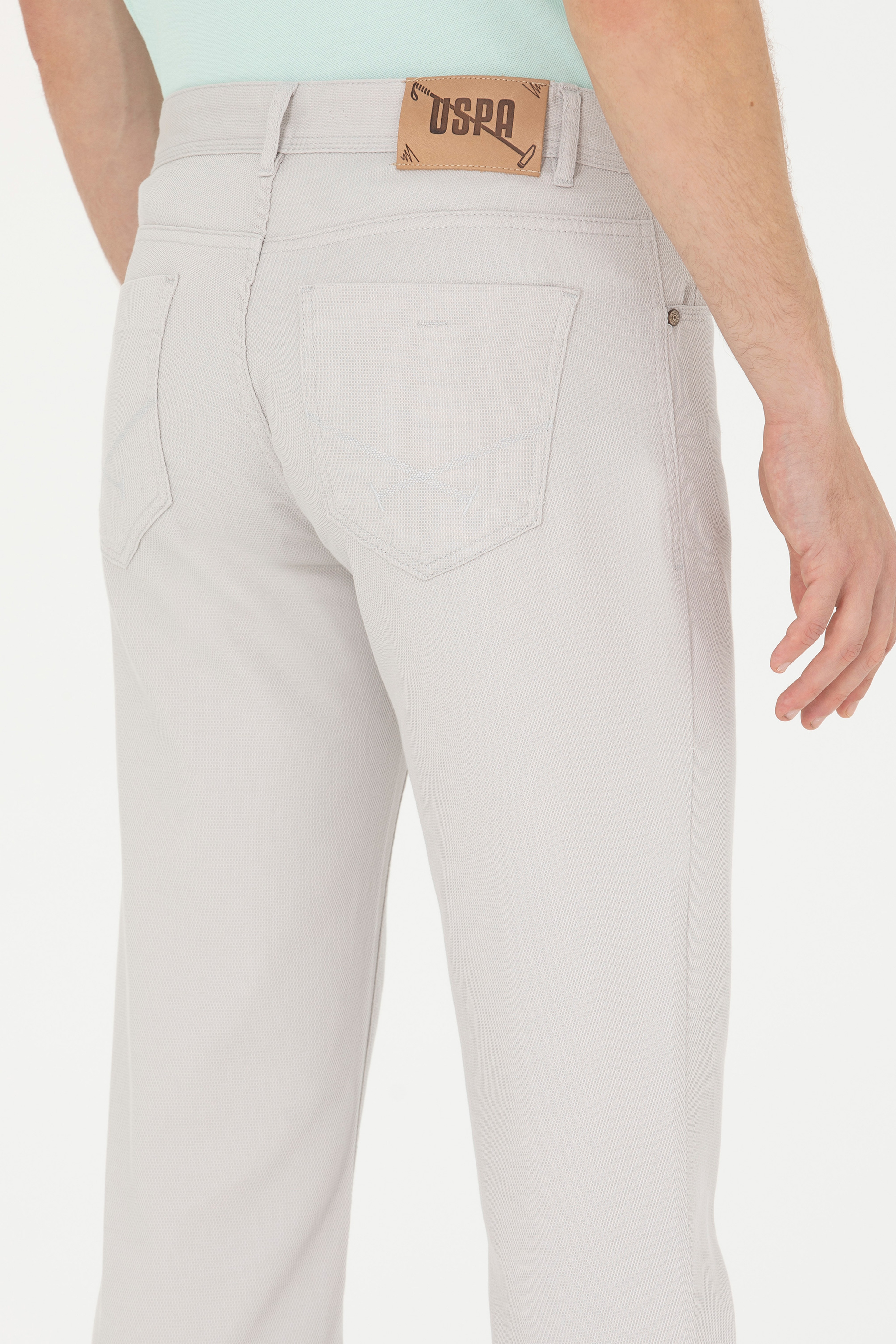 Erkek Regular Fit Açık Gri Kanvas / Chino Pantolon - Image 7