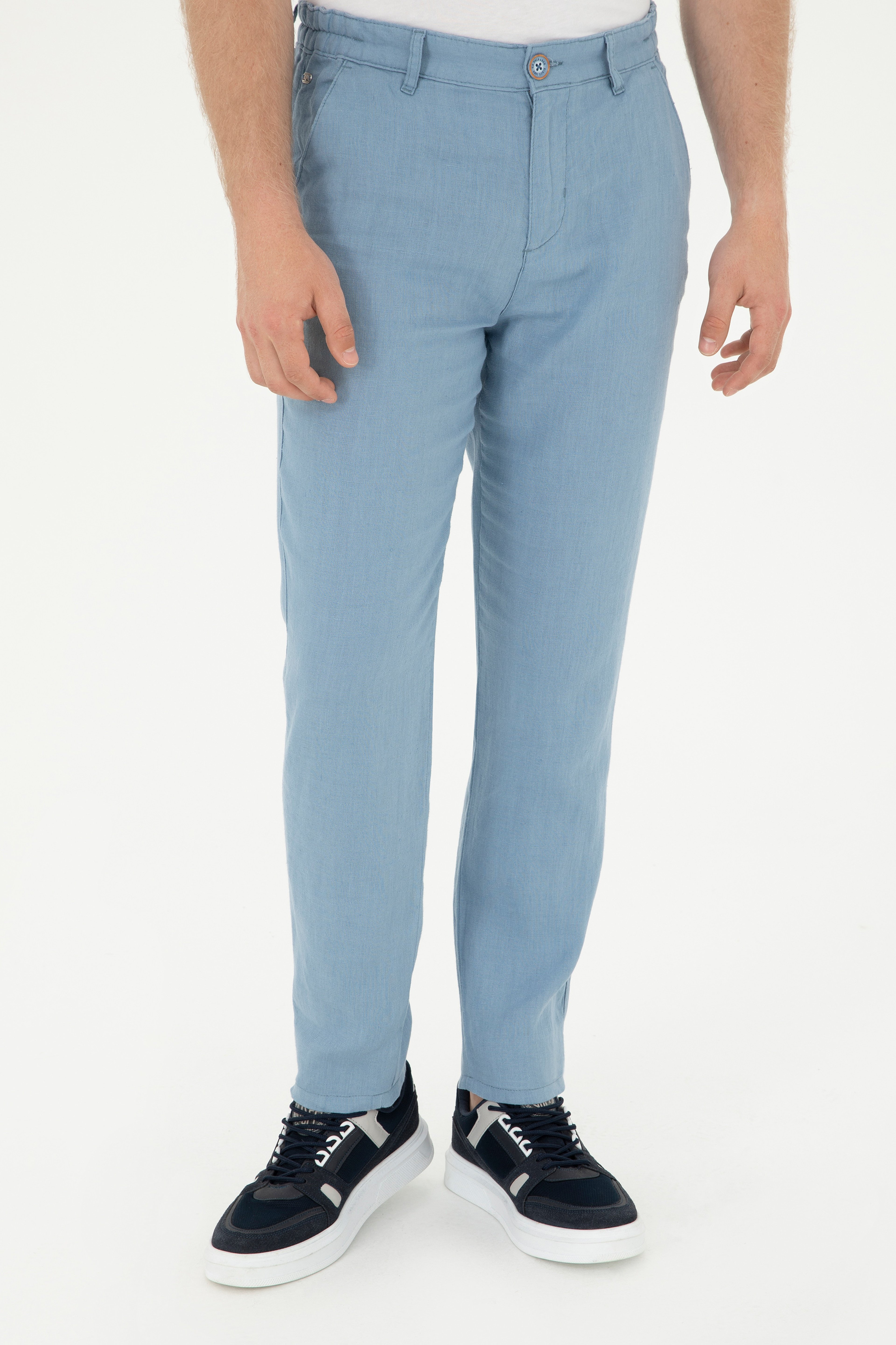Erkek Carrot Fit İndigo Kanvas Pantolon - Image 2