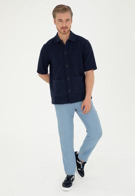 Erkek İndigo Kanvas Pantolon - 50285618173