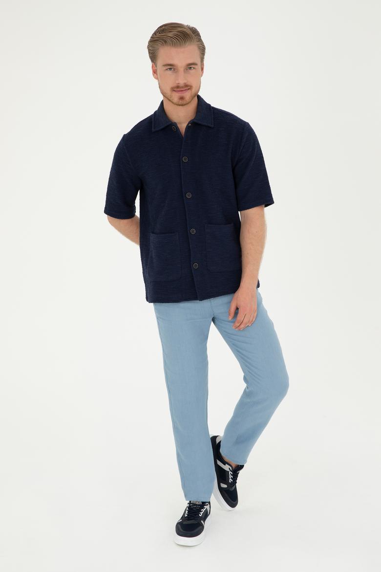 Erkek İndigo Kanvas Pantolon - 50285618173