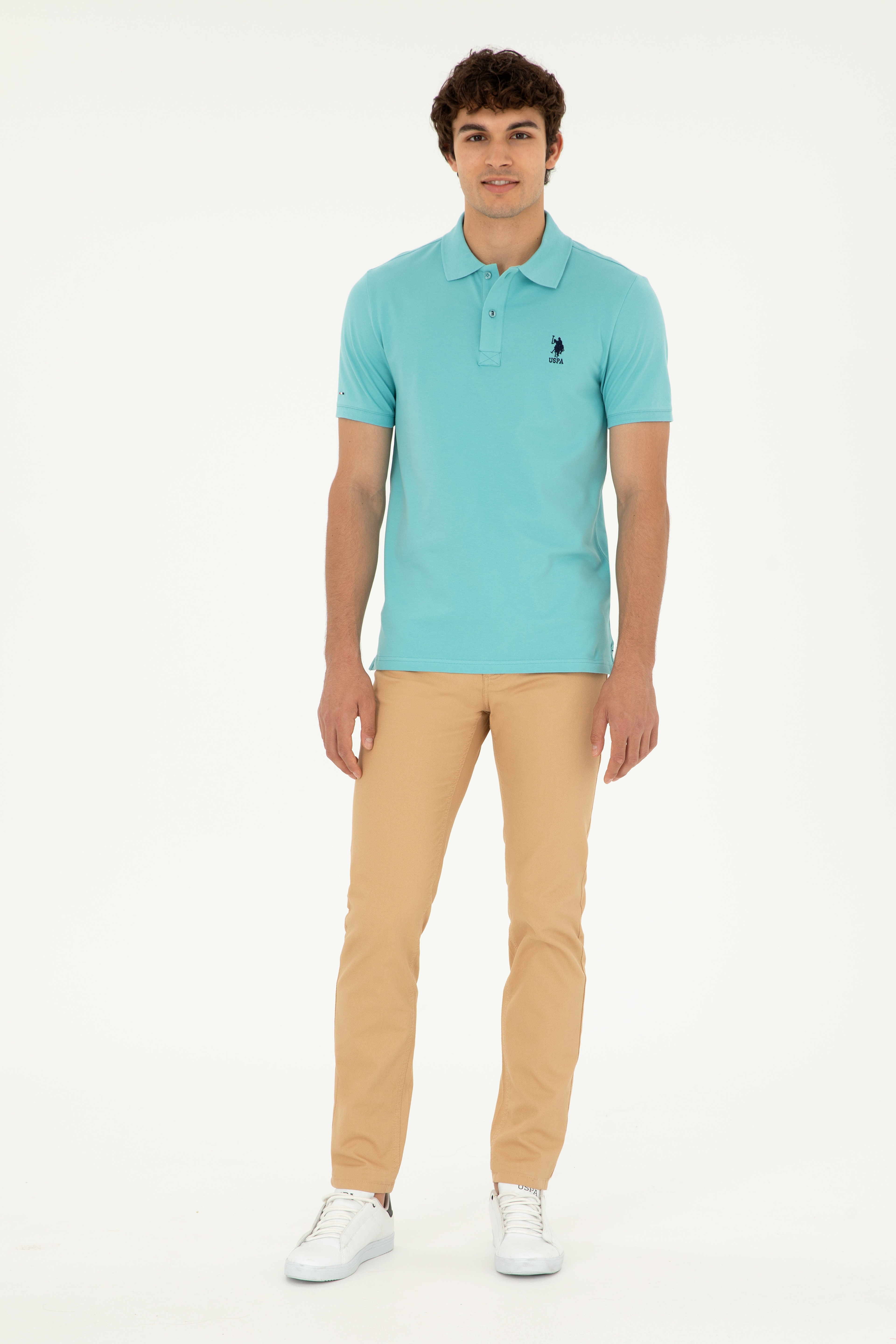 Erkek Slim Fit Camel Kanvas Pantolon - Image 1