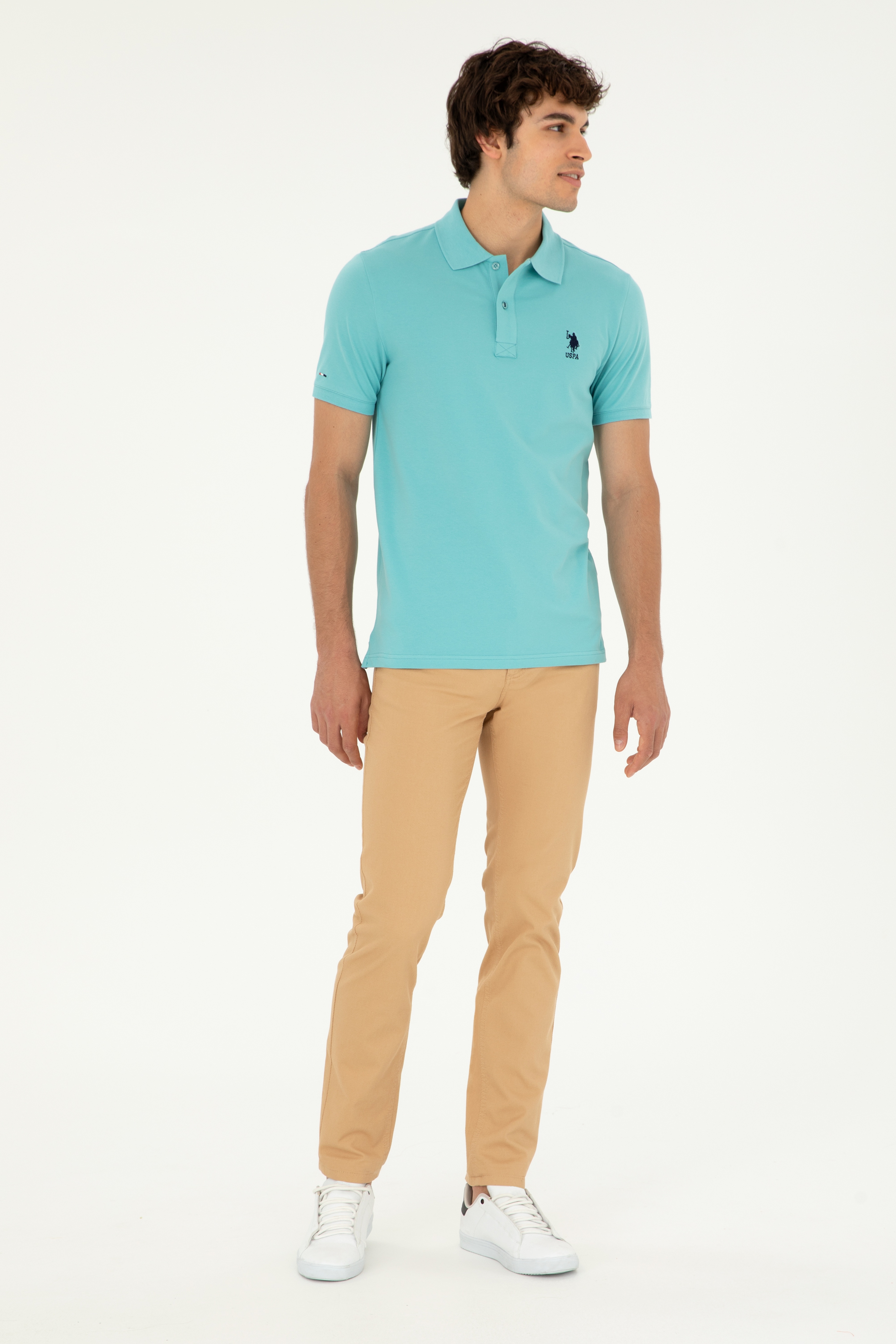 Erkek Slim Fit Camel Kanvas Pantolon - Image 3