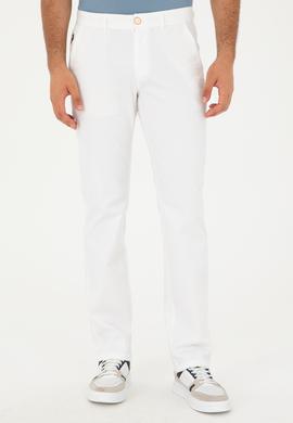 Erkek Regular Fit Beyaz Kanvas / Chino Pantolon - 50286004144