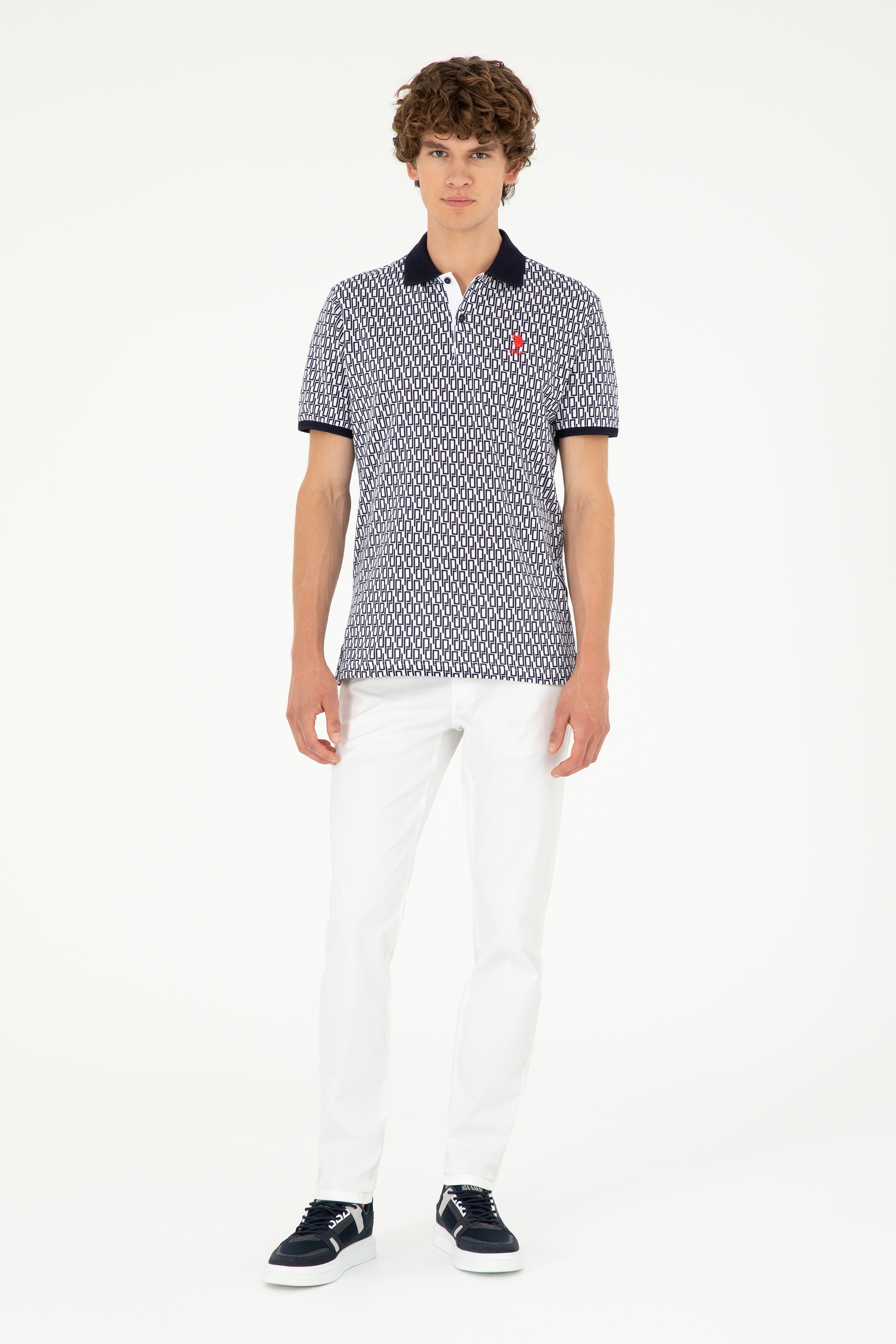 Erkek Slim Fit Beyaz Kanvas / Chino Pantolon - Image 1