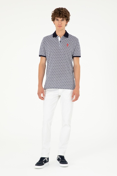 Erkek Slim Fit Beyaz Kanvas / Chino Pantolon