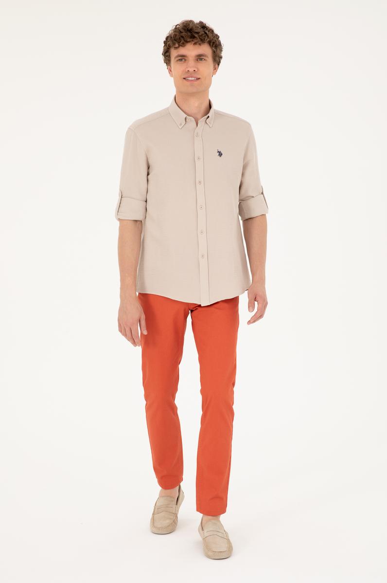 Erkek Pudra Kanvas / Chino Pantolon