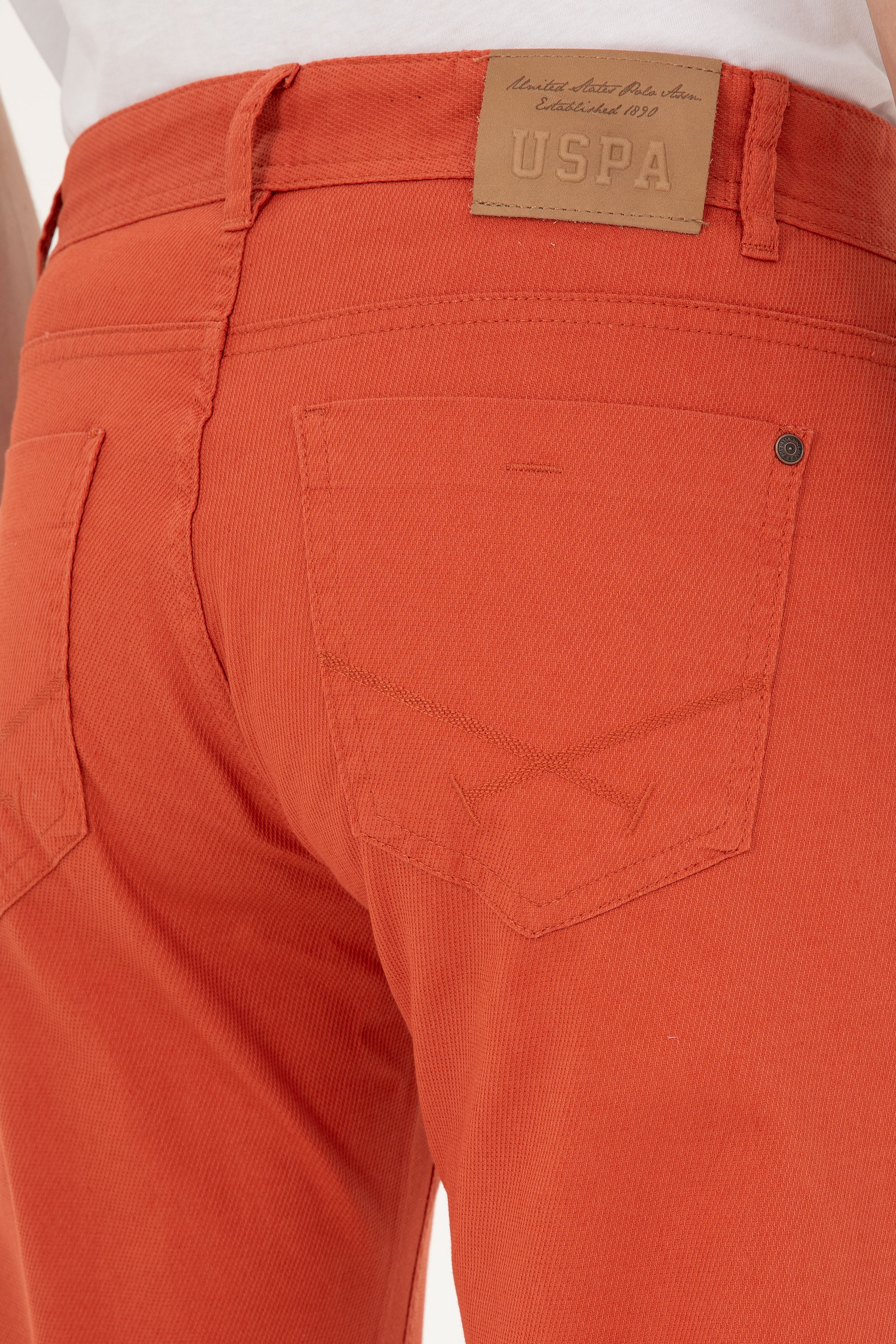 Erkek Slim Fit Pudra Kanvas / Chino Pantolon - Image 6
