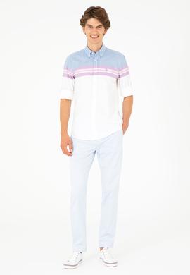 Erkek Açık Mavi Kanvas Pantolon - 50283930297