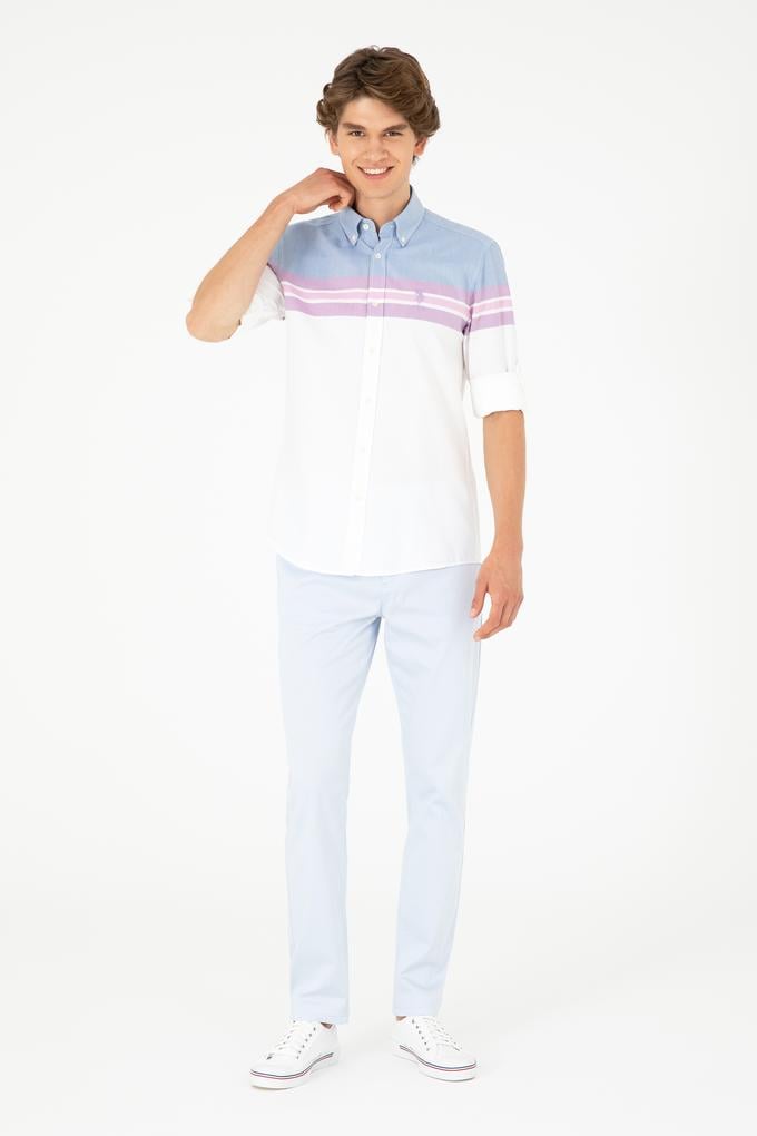 Erkek Açık Mavi Kanvas Pantolon