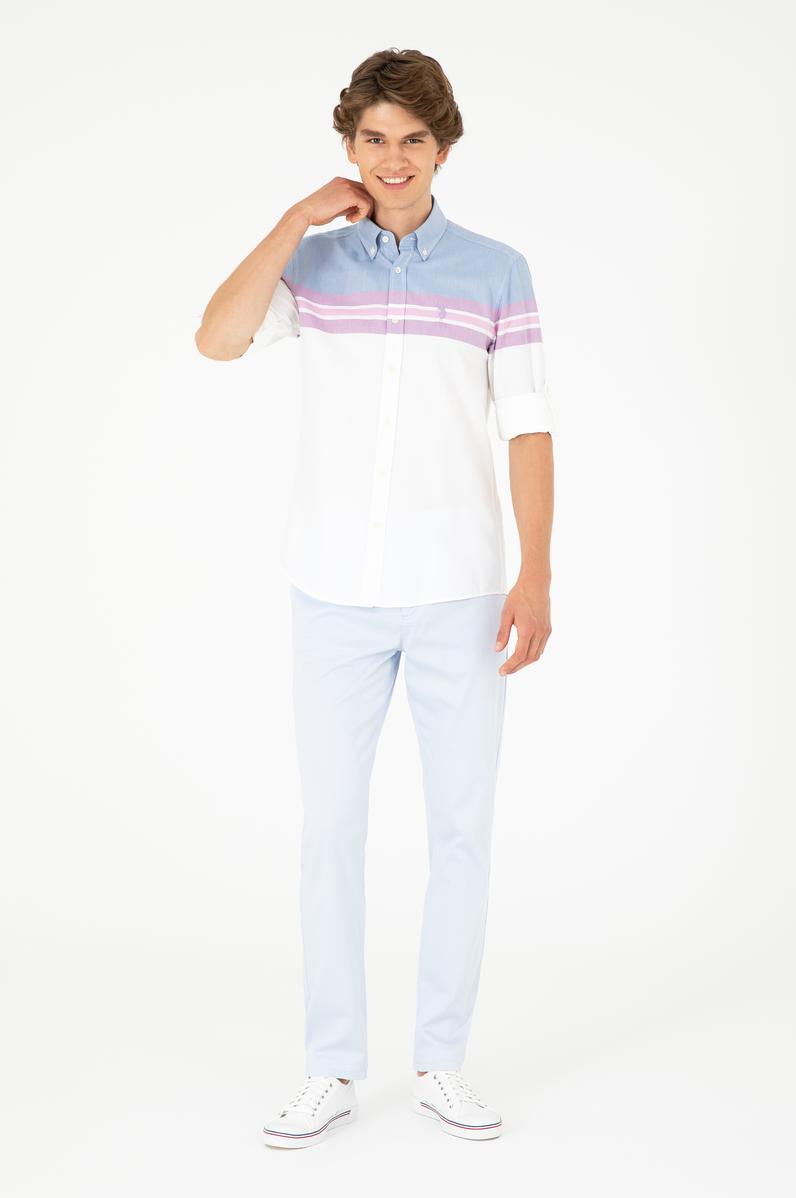 Erkek Açık Mavi Kanvas Pantolon