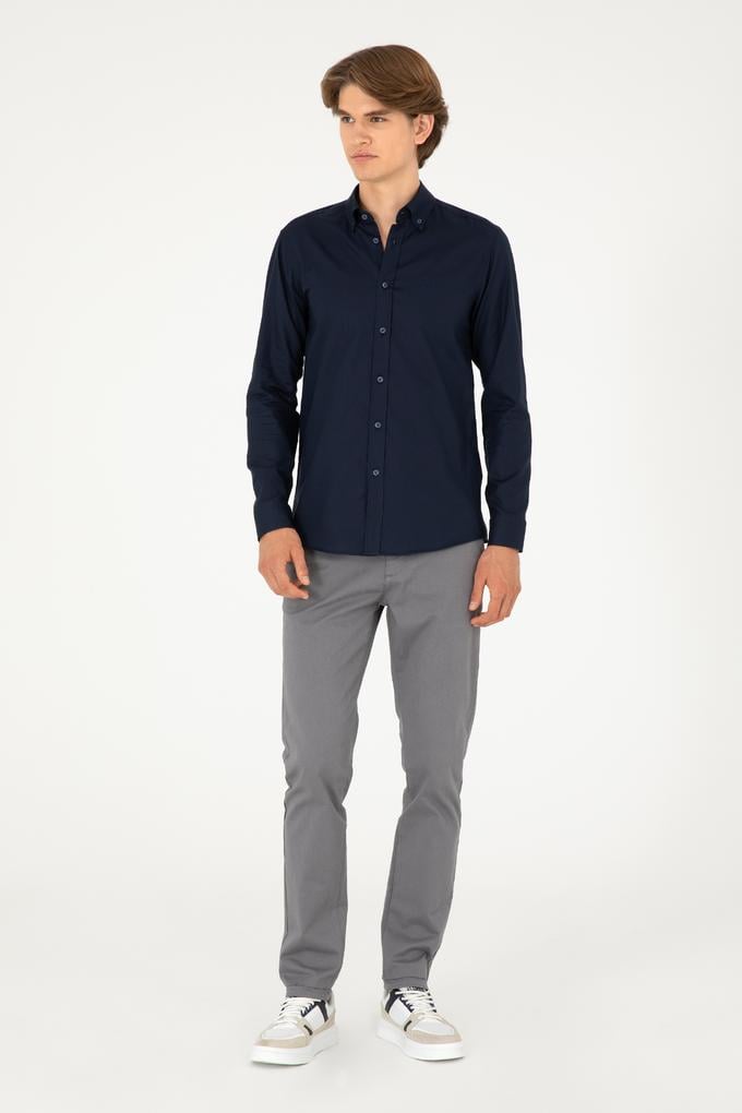 Erkek Gri Kanvas Pantolon