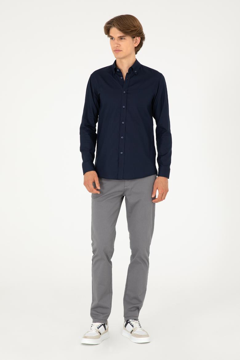 Erkek Gri Kanvas Pantolon