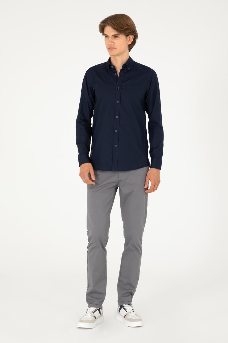 Erkek Gri Kanvas Pantolon