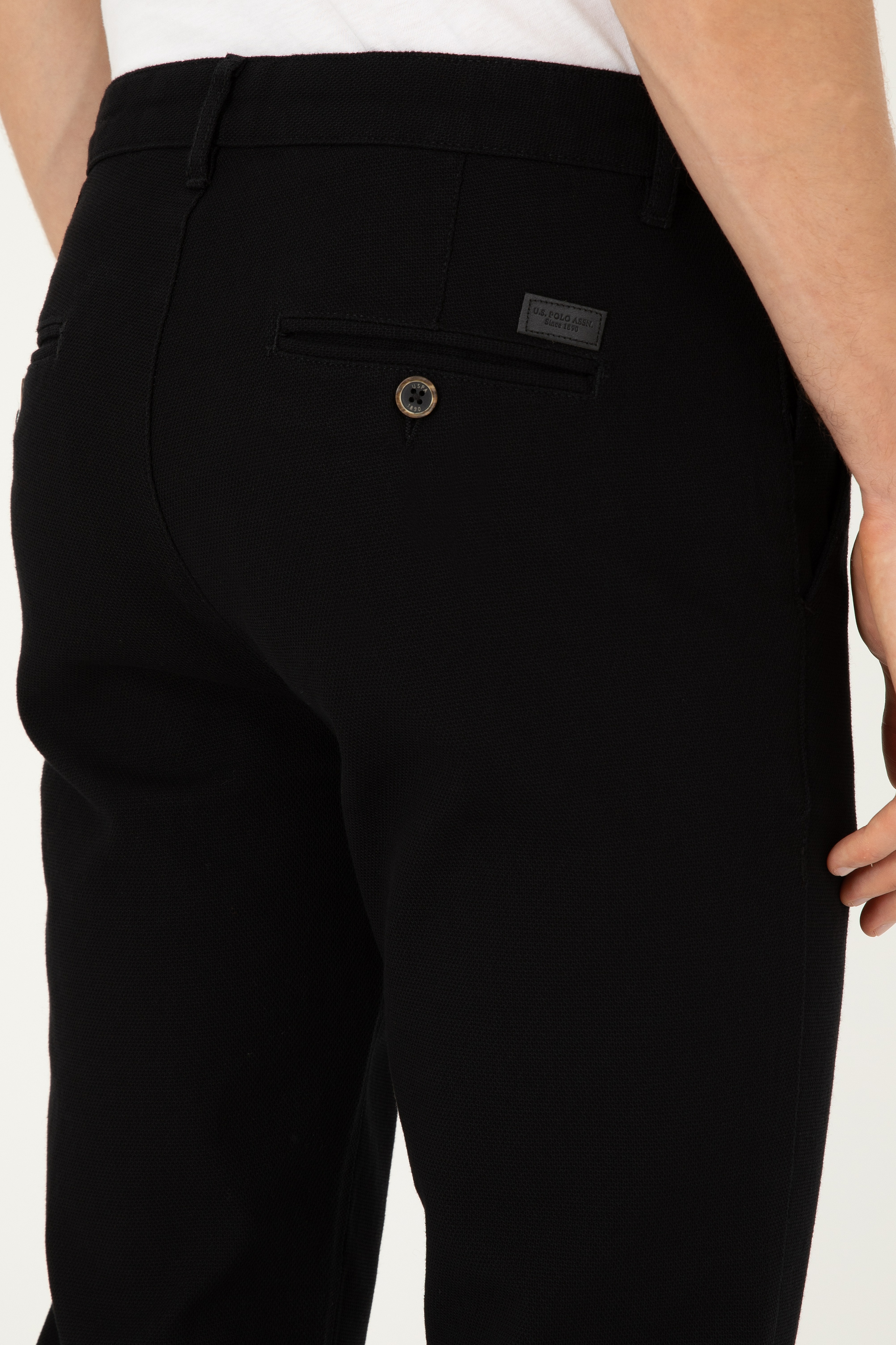 Erkek Slim Fit Siyah Kanvas Pantolon