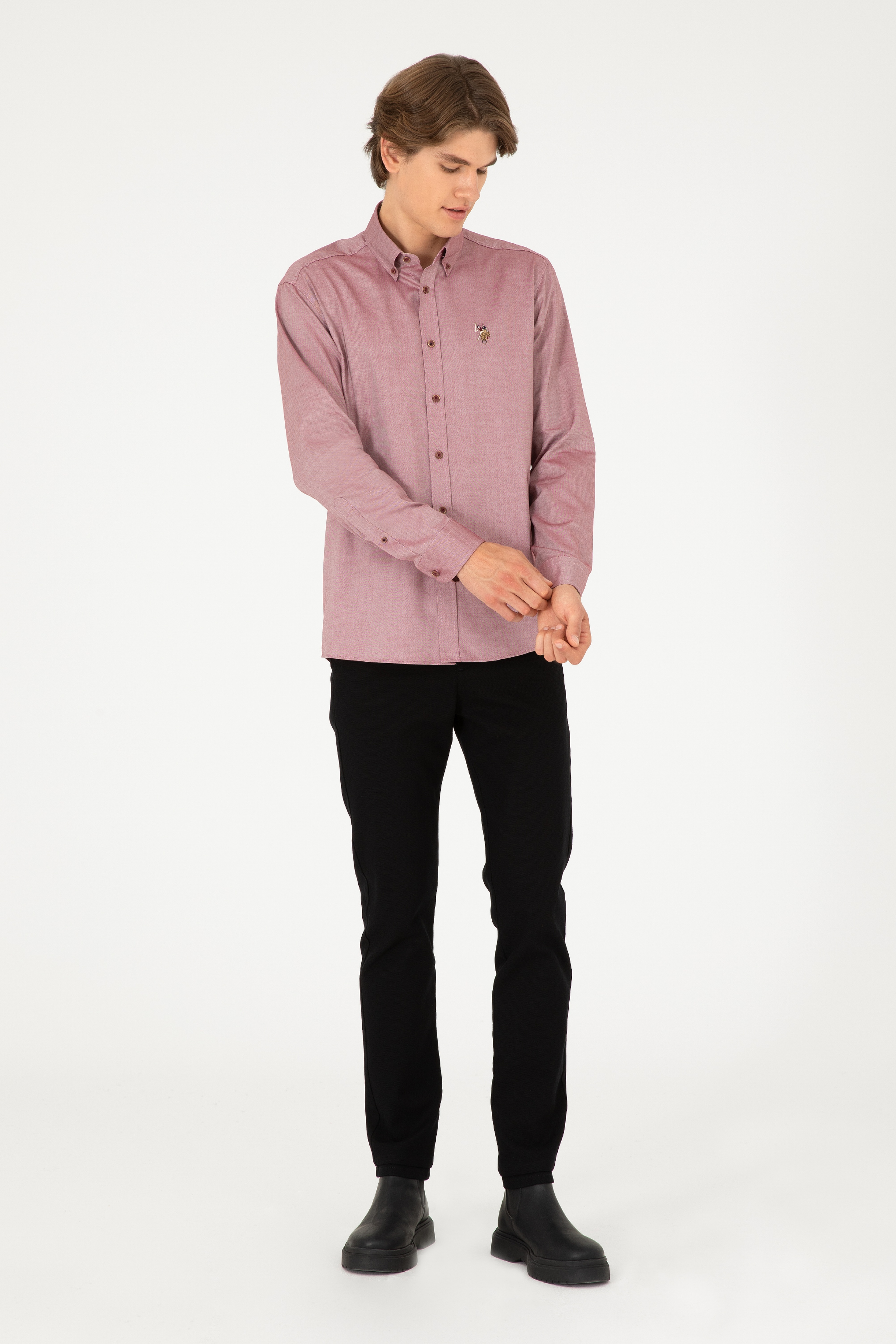 Erkek Slim Fit Siyah Kanvas Pantolon - Image 1