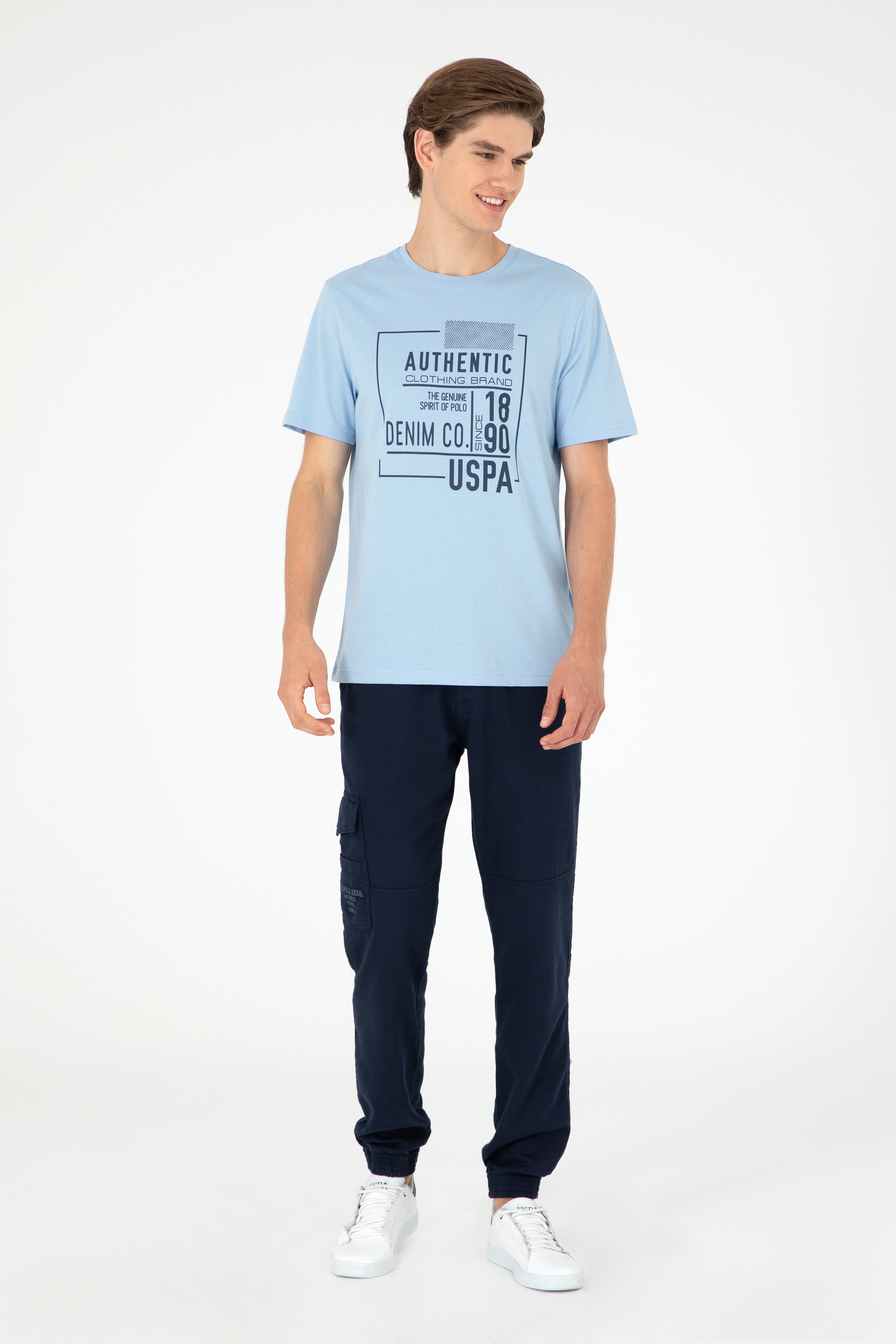 Erkek Jogger Fit Lacivert Kanvas Pantolon - Image 1