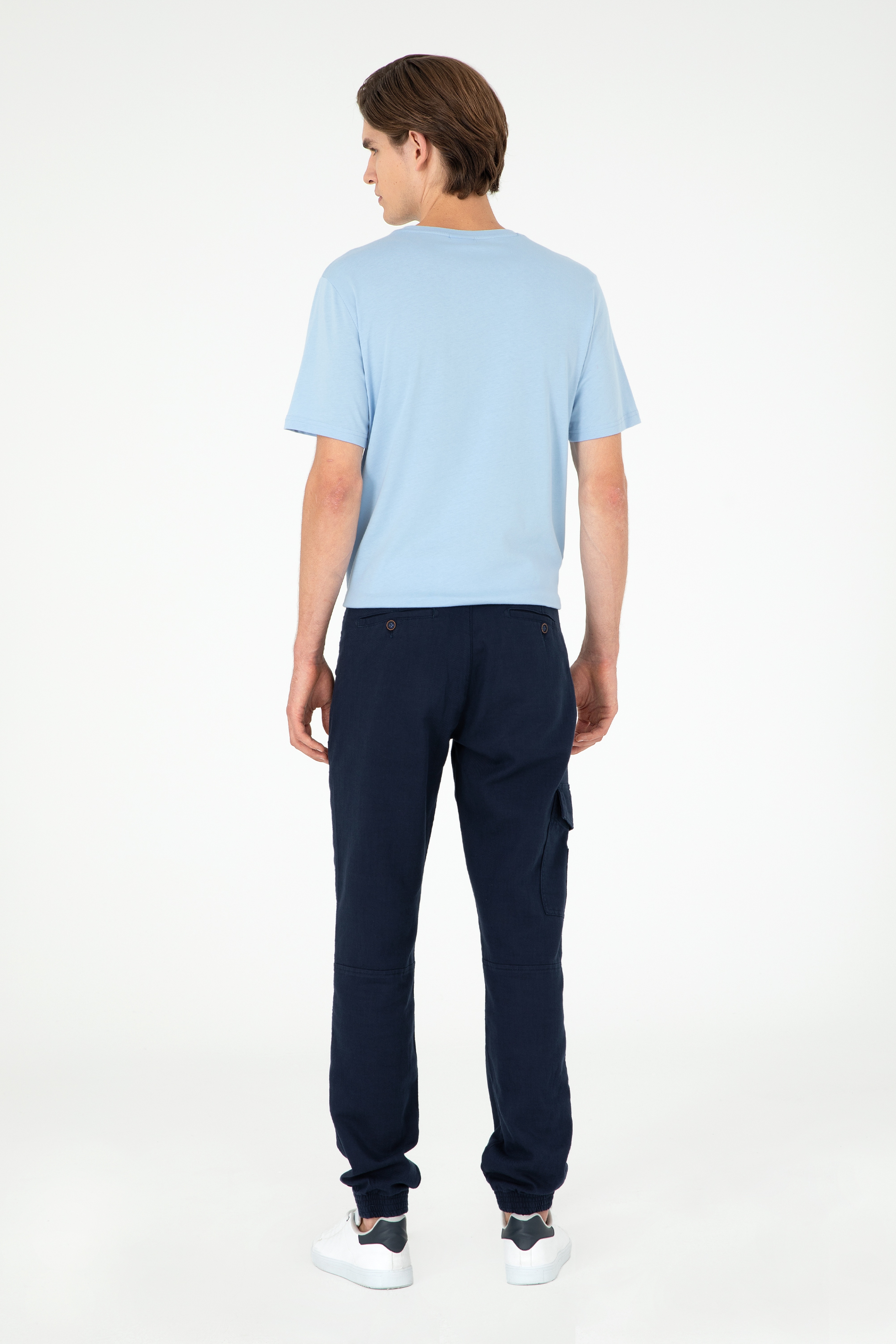 Erkek Jogger Fit Lacivert Kanvas Pantolon - Image 4