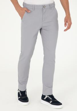 Erkek Açık Gri Kanvas Pantolon - 50291166360