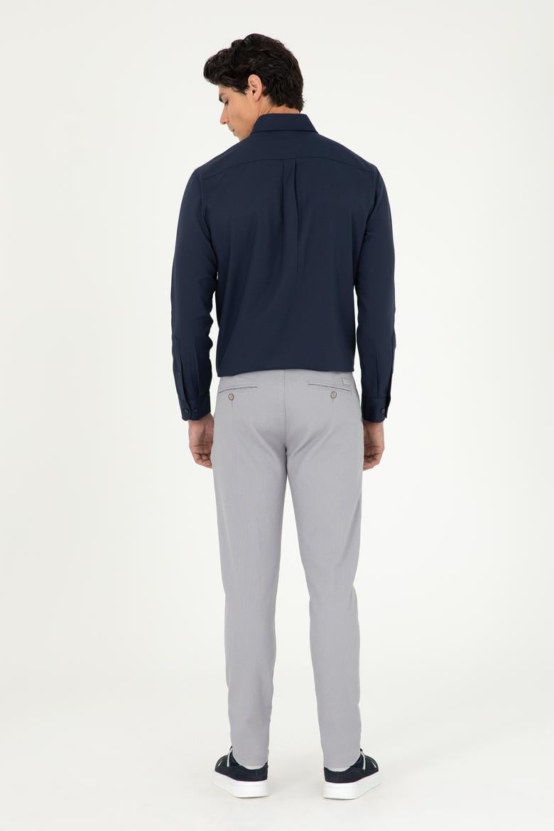 Erkek Açık Gri Kanvas Pantolon - 50291166360