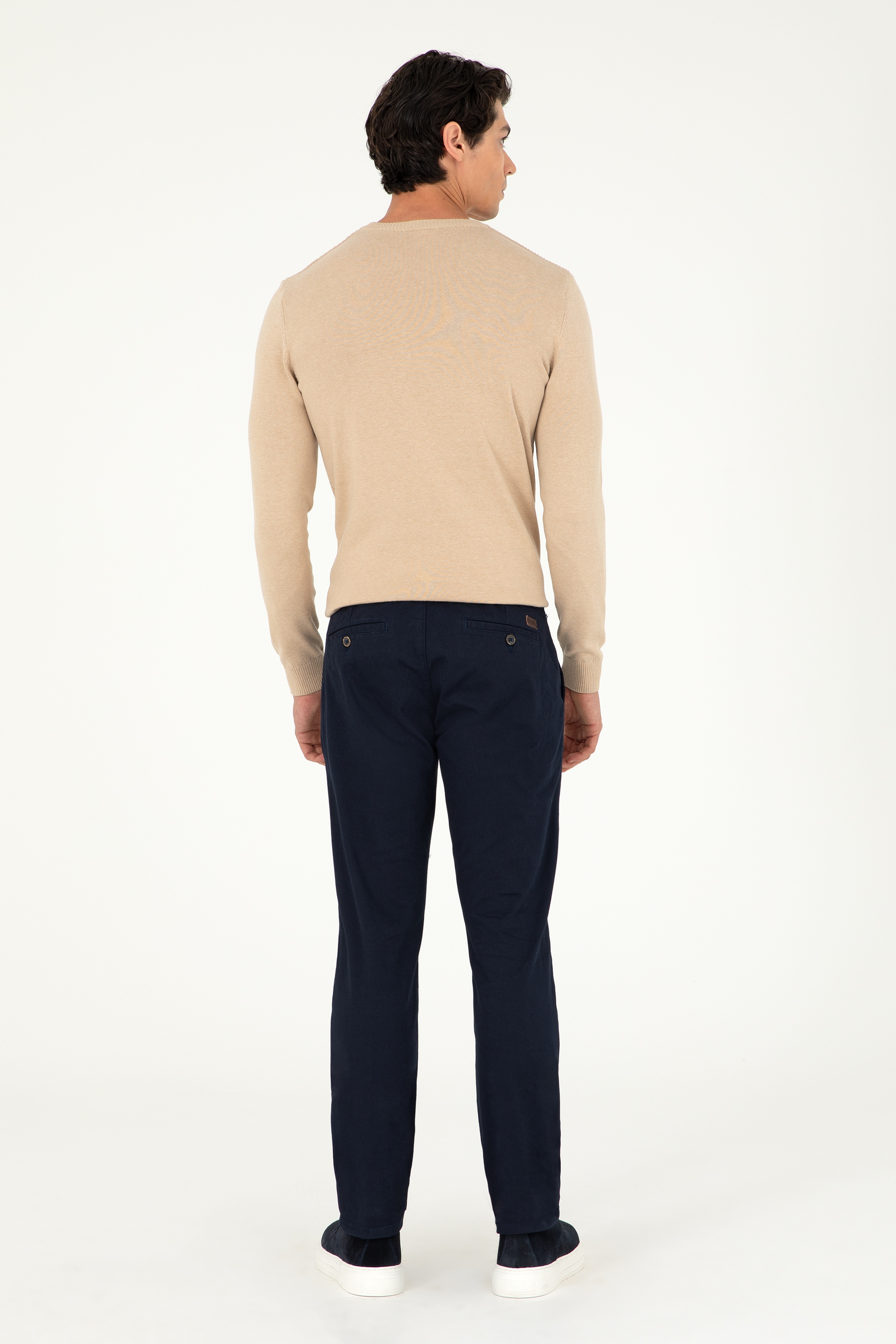 Erkek Regular Fit Lacivert Kanvas / Chino Pantolon - Image 4