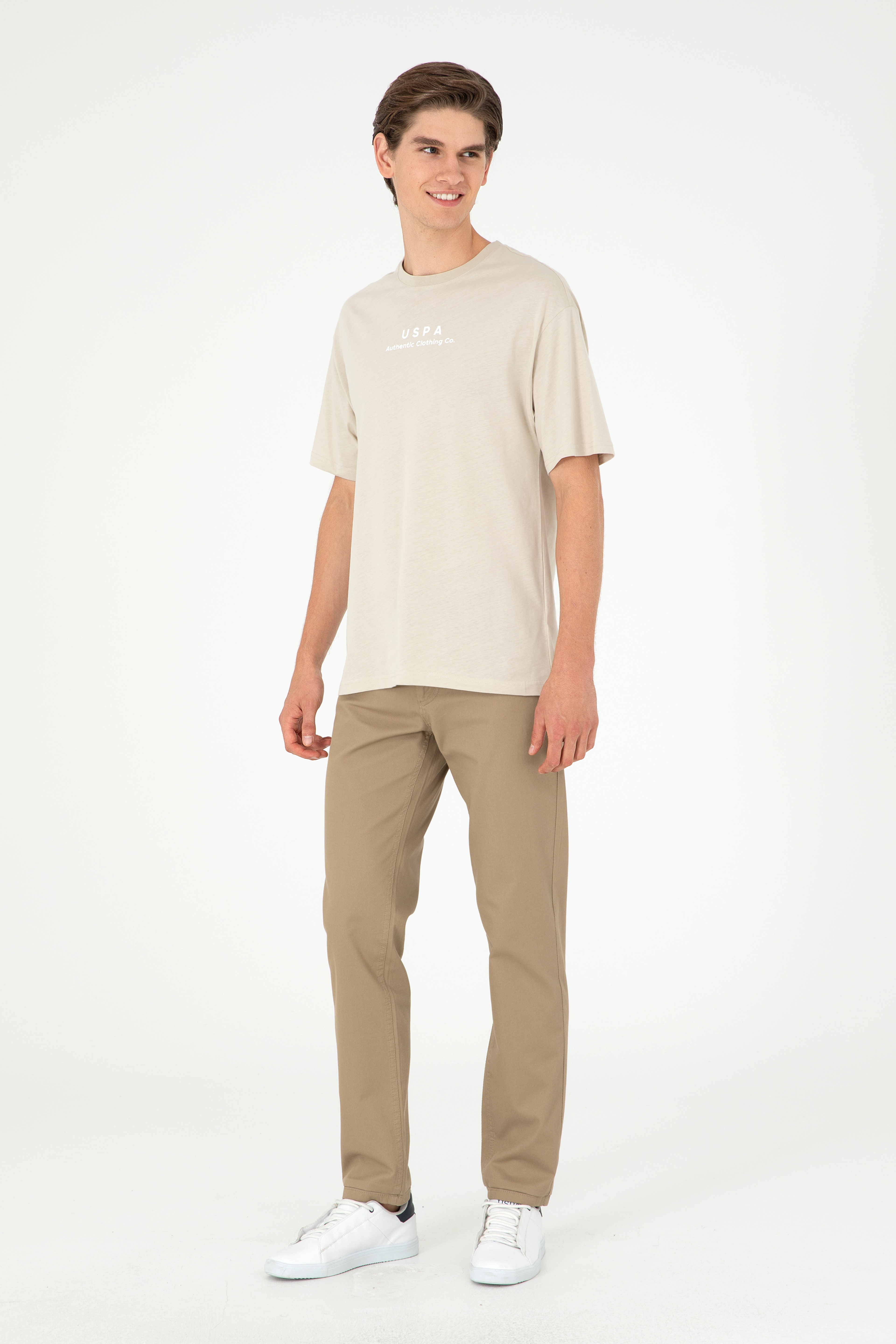 Erkek Slim Fit Haki Kanvas / Chino Pantolon - Image 3
