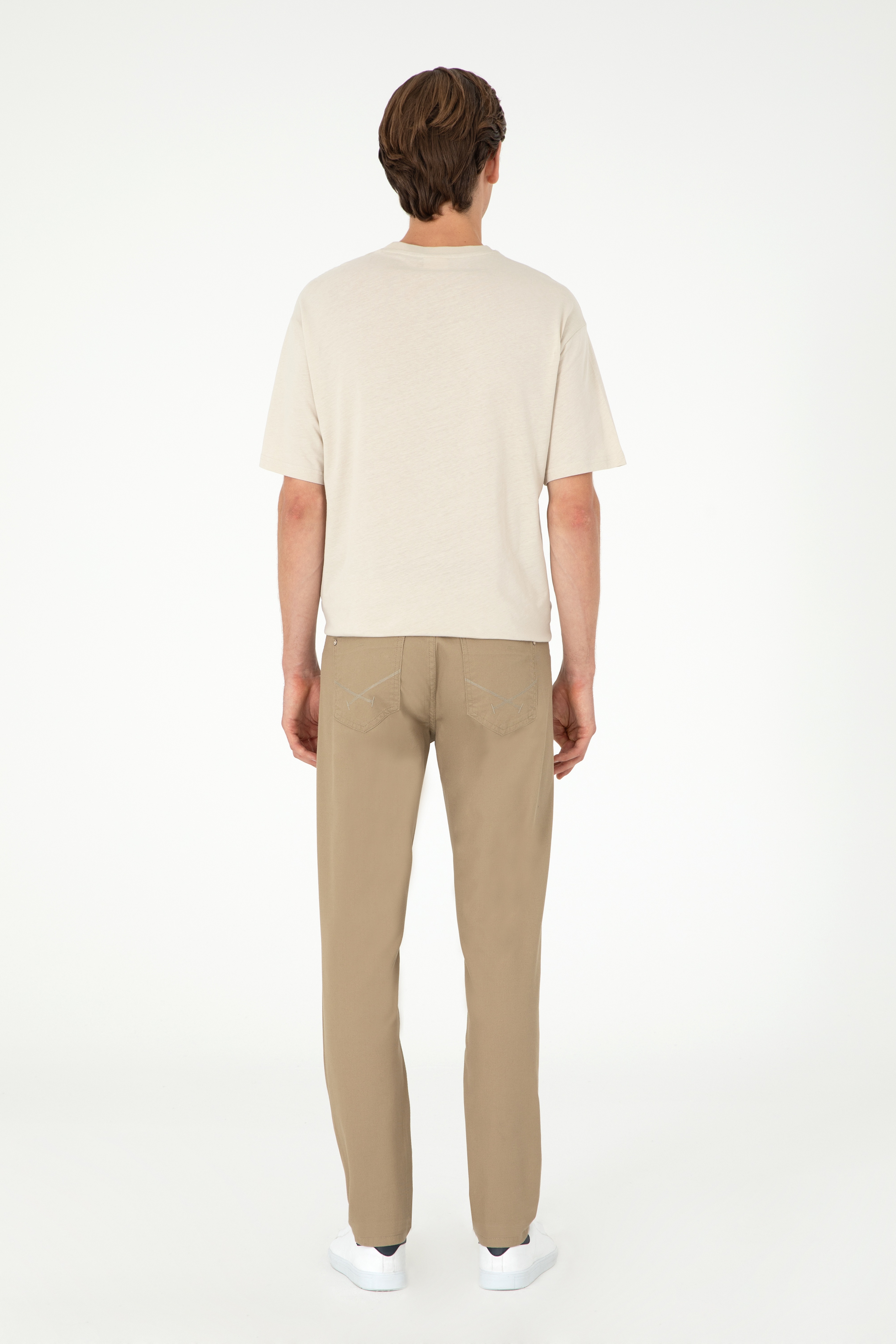 Erkek Slim Fit Haki Kanvas / Chino Pantolon - Image 4