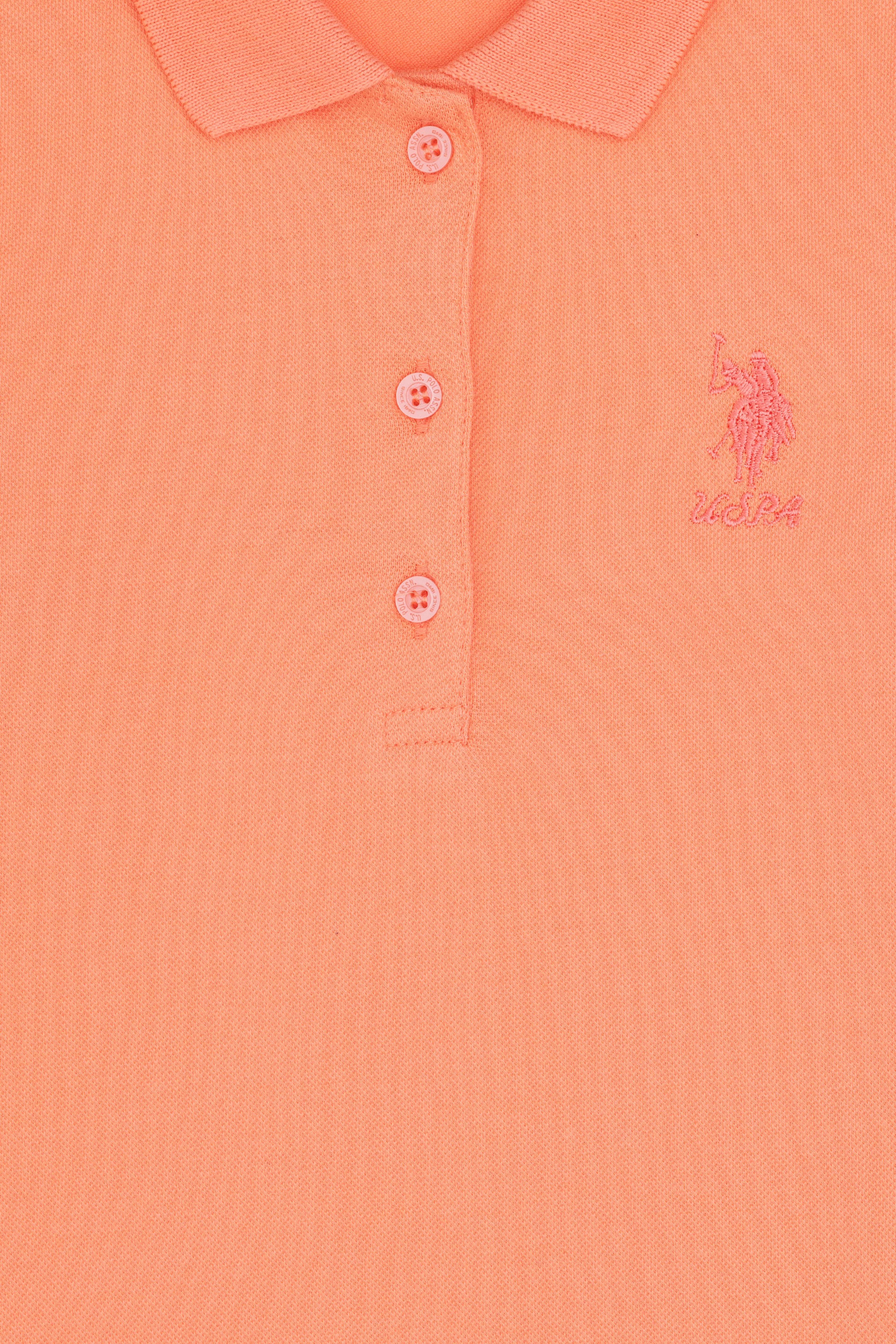 Kız Çocuk Somon Polo Yaka Basic Sweatshirt