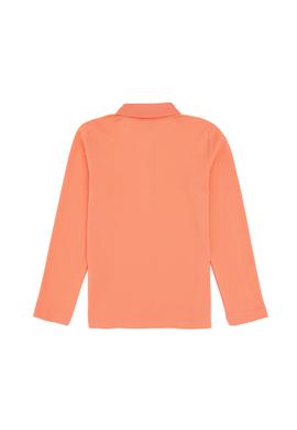 Kız Çocuk Somon Polo Yaka Basic Sweatshirt - 50296377099