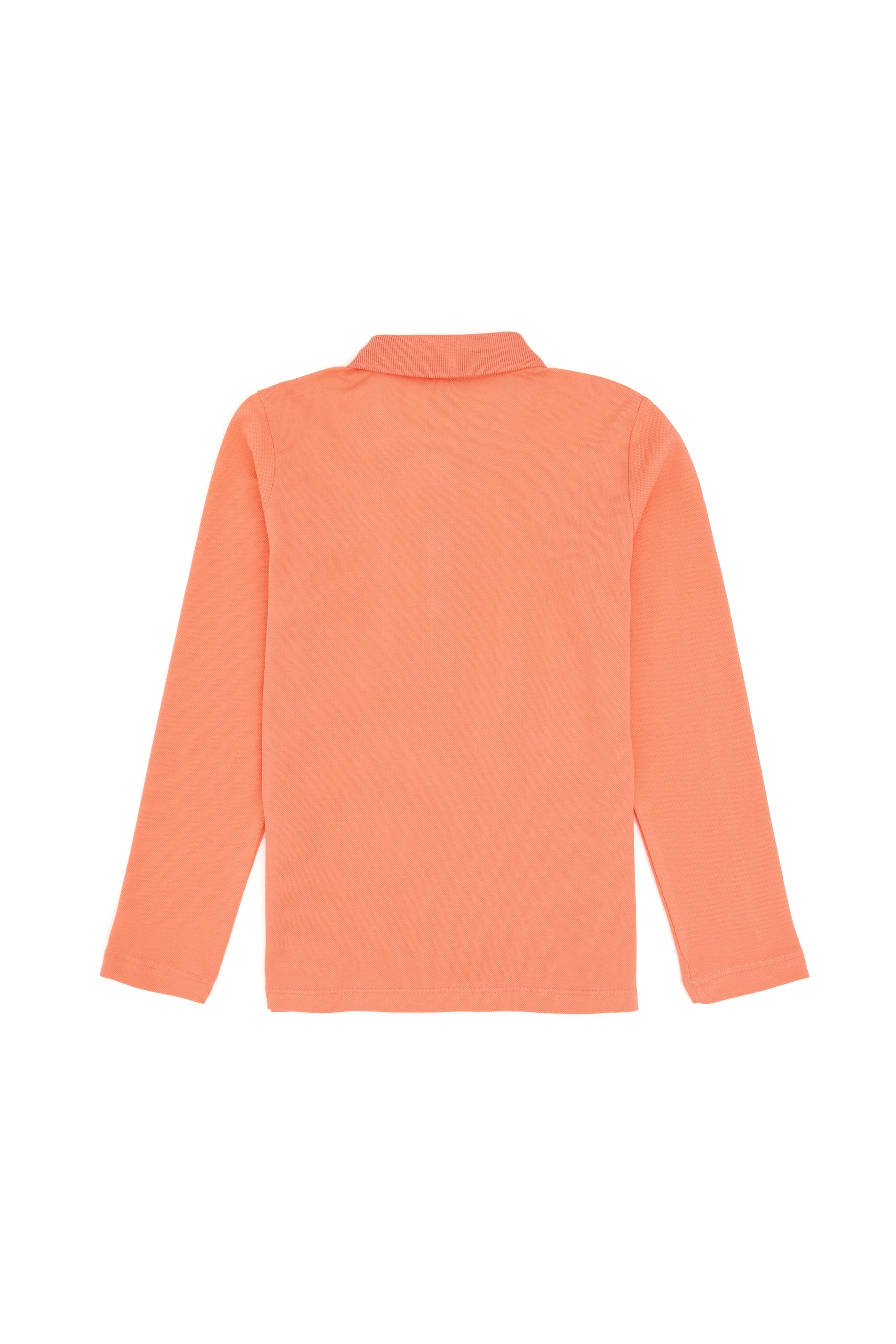 Kız Çocuk Somon Polo Yaka Basic Sweatshirt - Image 4