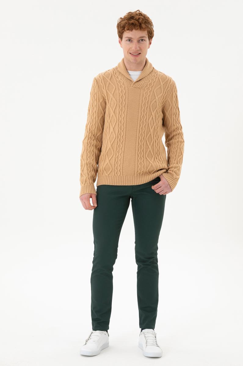 Erkek Koyu Yeşil Kanvas Pantolon