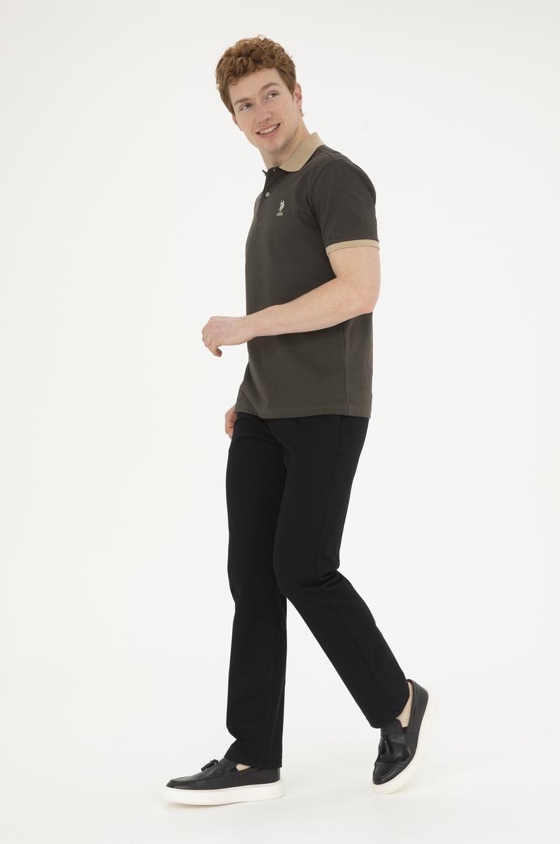 Erkek Regular Fit Siyah Kanvas / Chino Pantolon