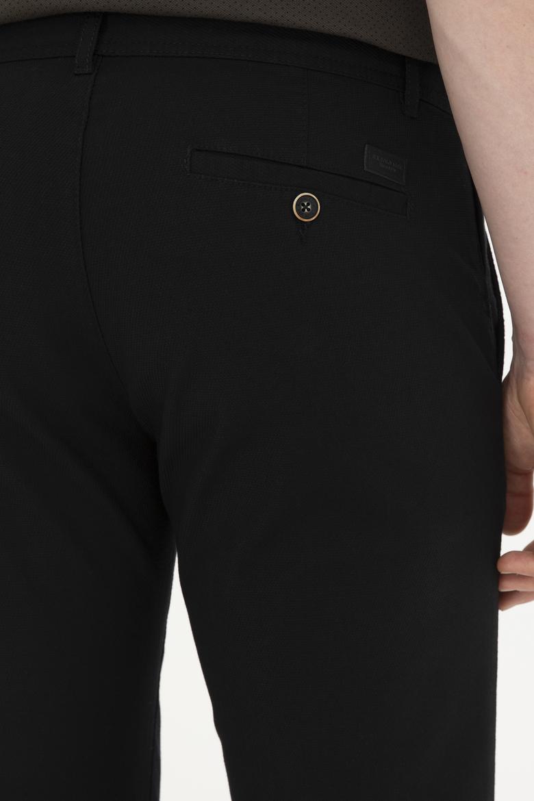 Erkek Regular Fit Siyah Kanvas / Chino Pantolon - 50286004263