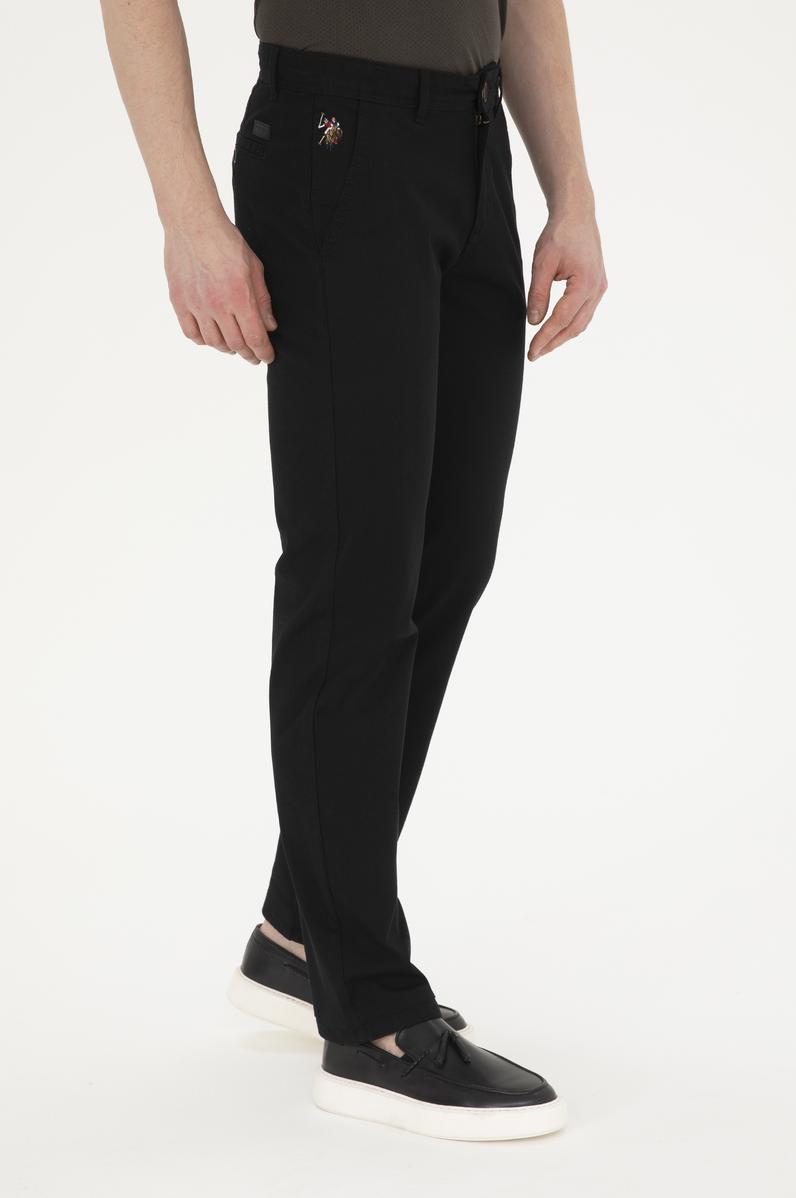 Erkek Regular Fit Siyah Kanvas / Chino Pantolon