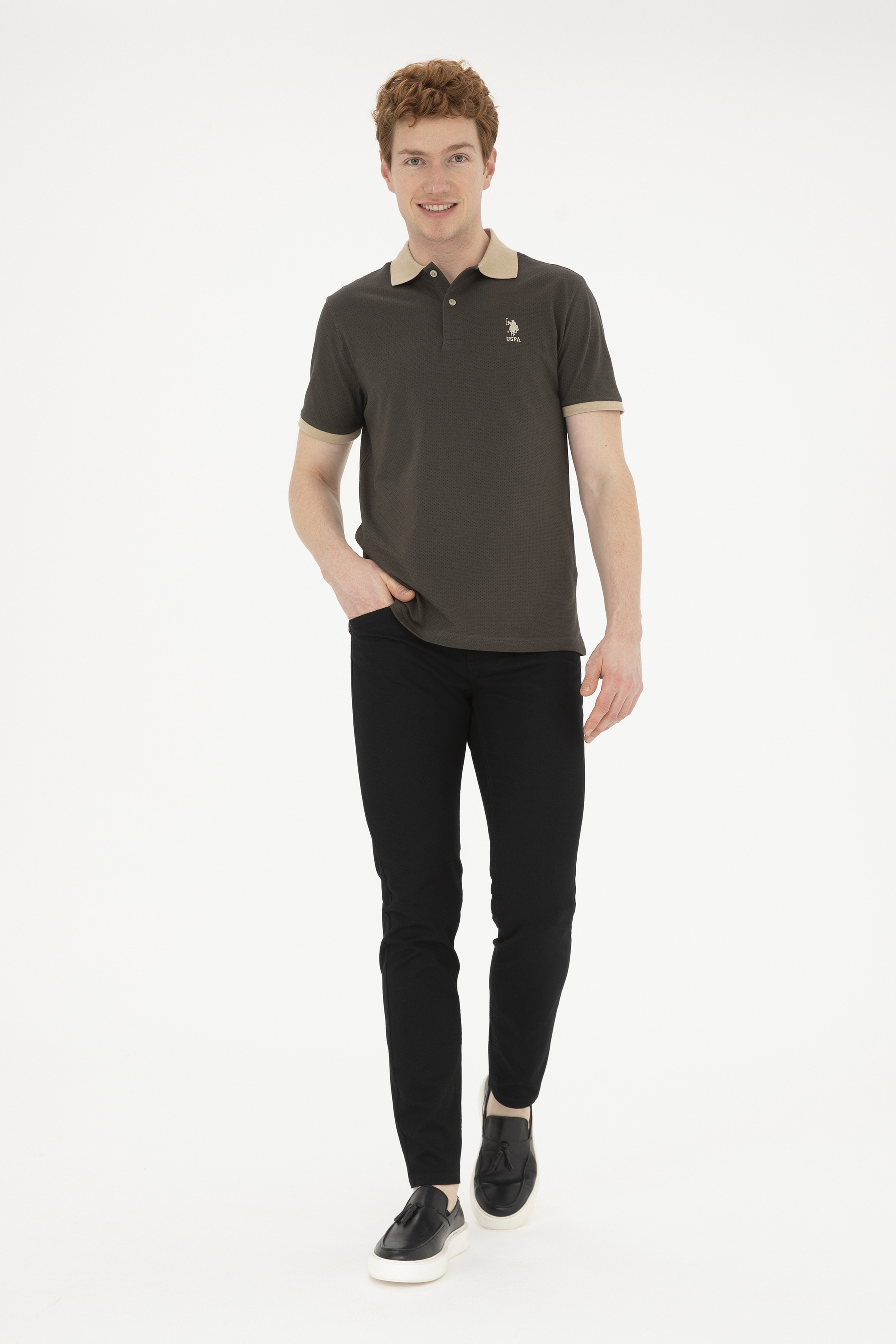 Erkek Slim Fit Siyah Kanvas / Chino Pantolon - Image 1