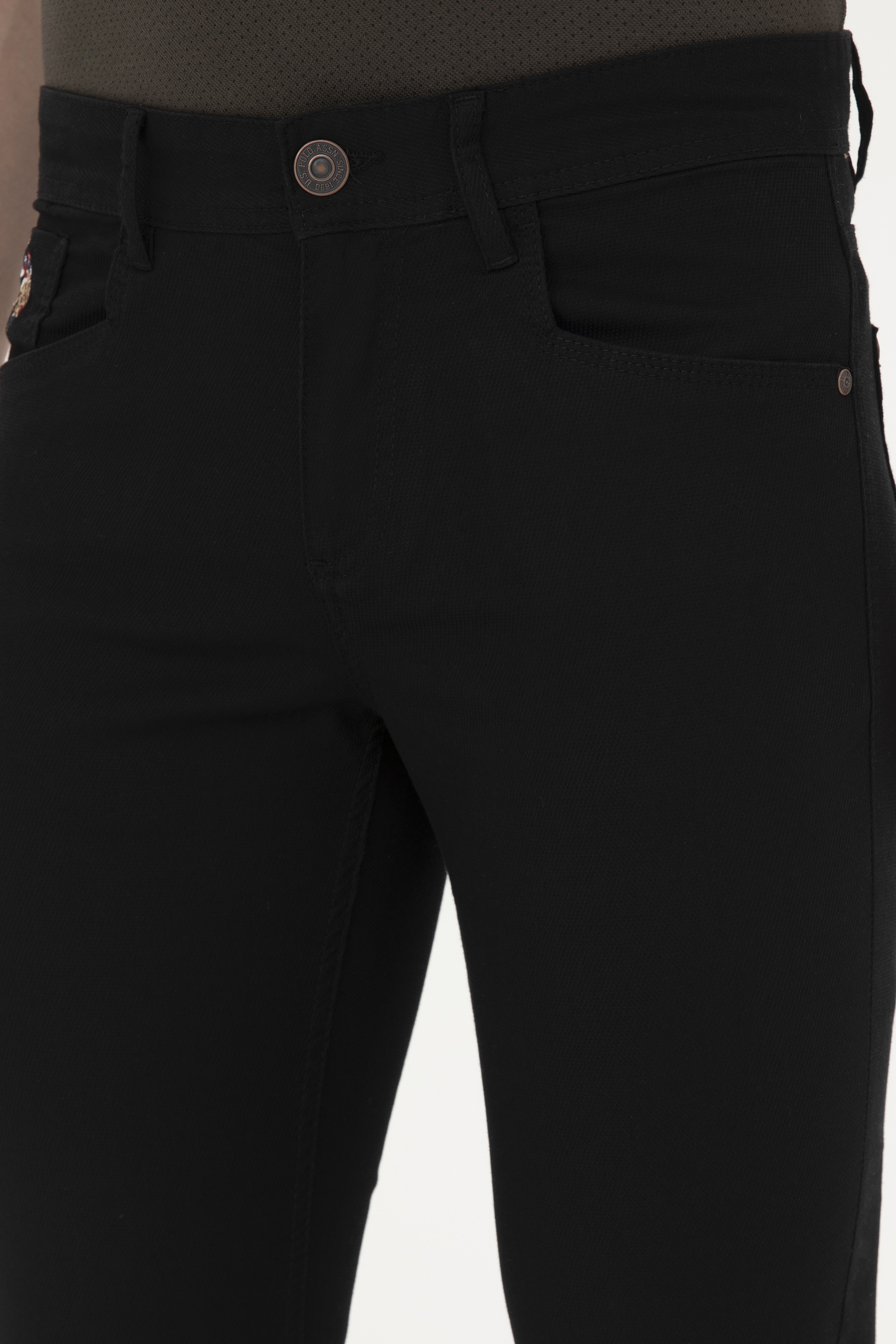 Erkek Slim Fit Siyah Kanvas / Chino Pantolon