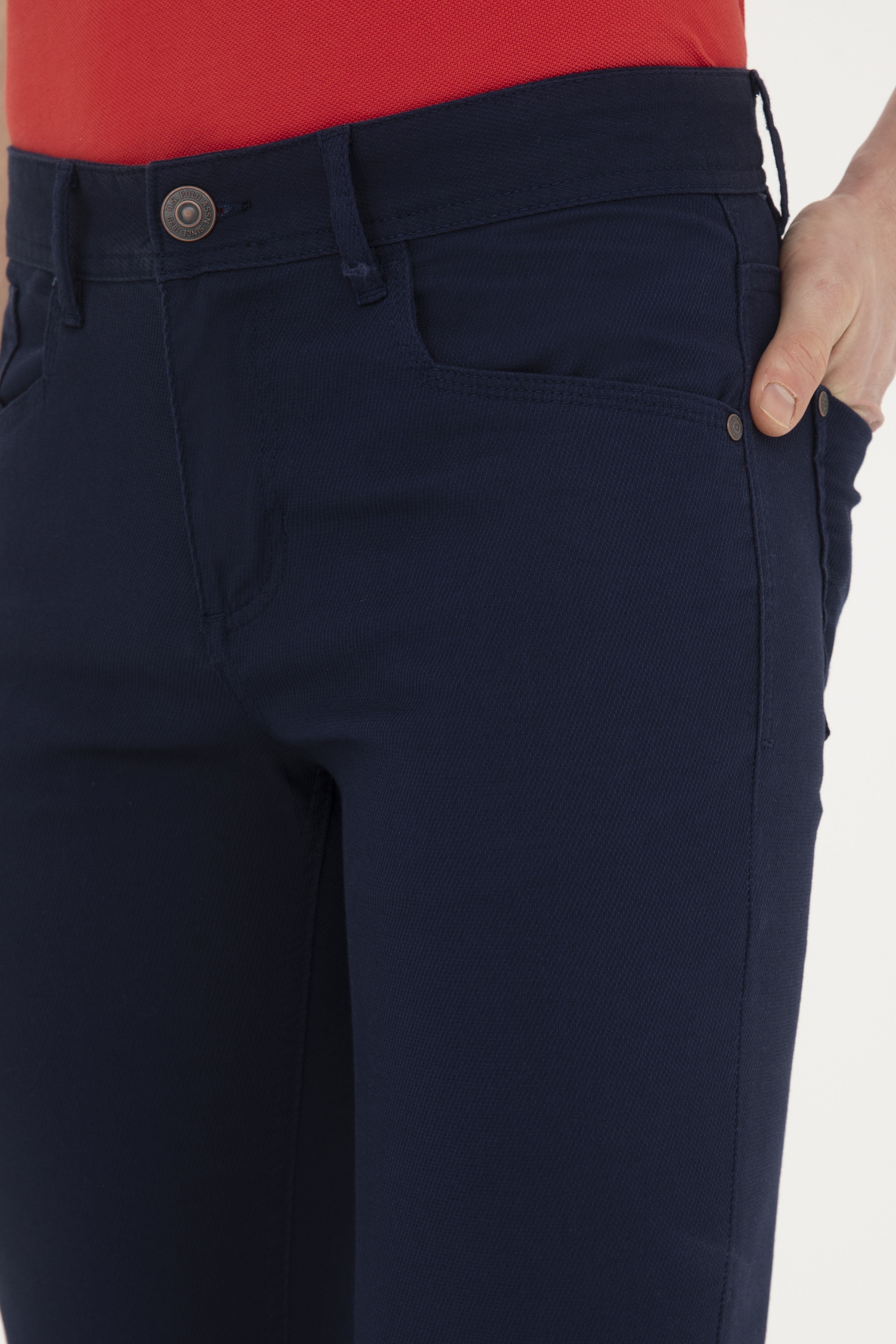 Erkek Slim Fit Lacivert Kanvas / Chino Pantolon