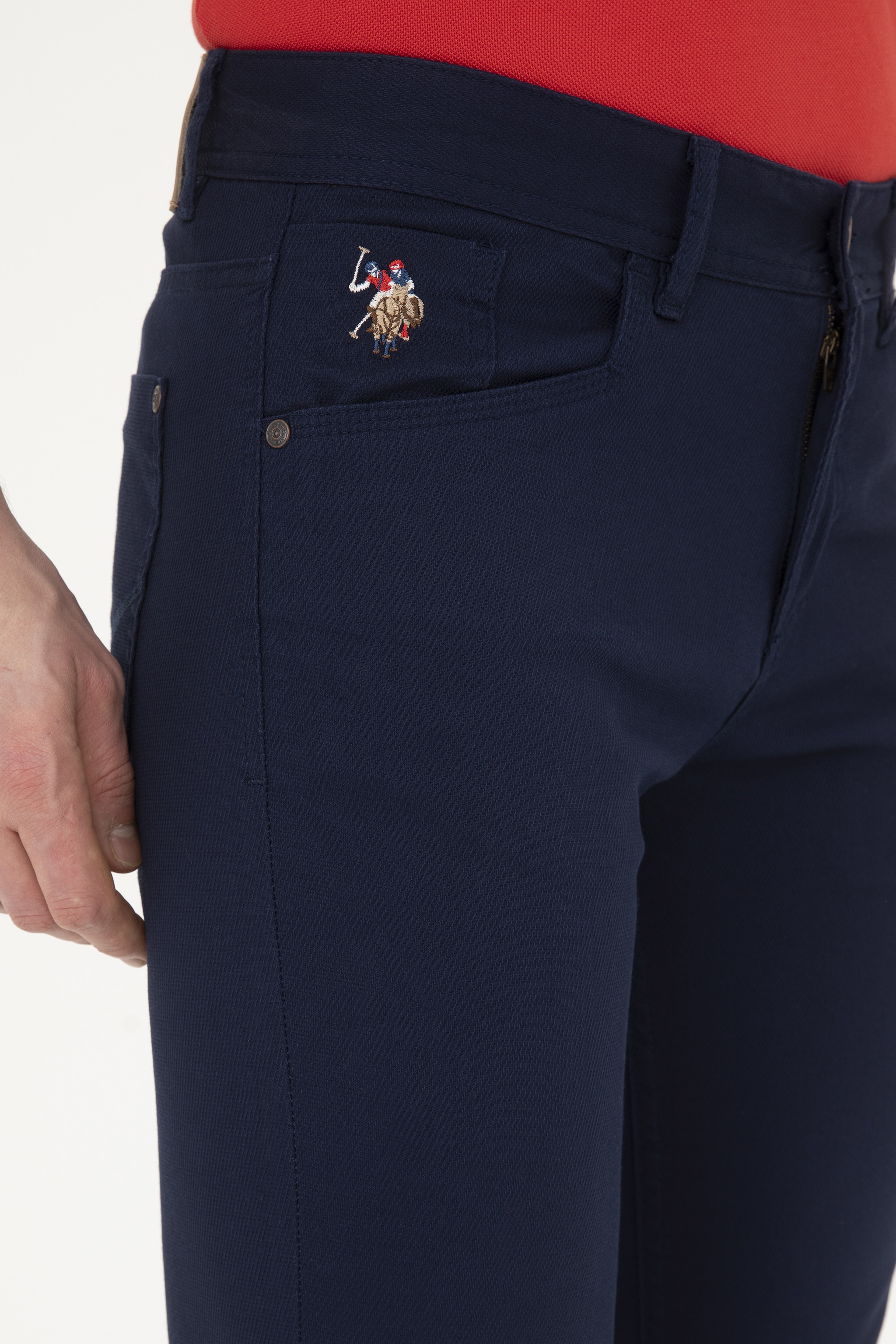 Erkek Slim Fit Lacivert Kanvas / Chino Pantolon - Image 5