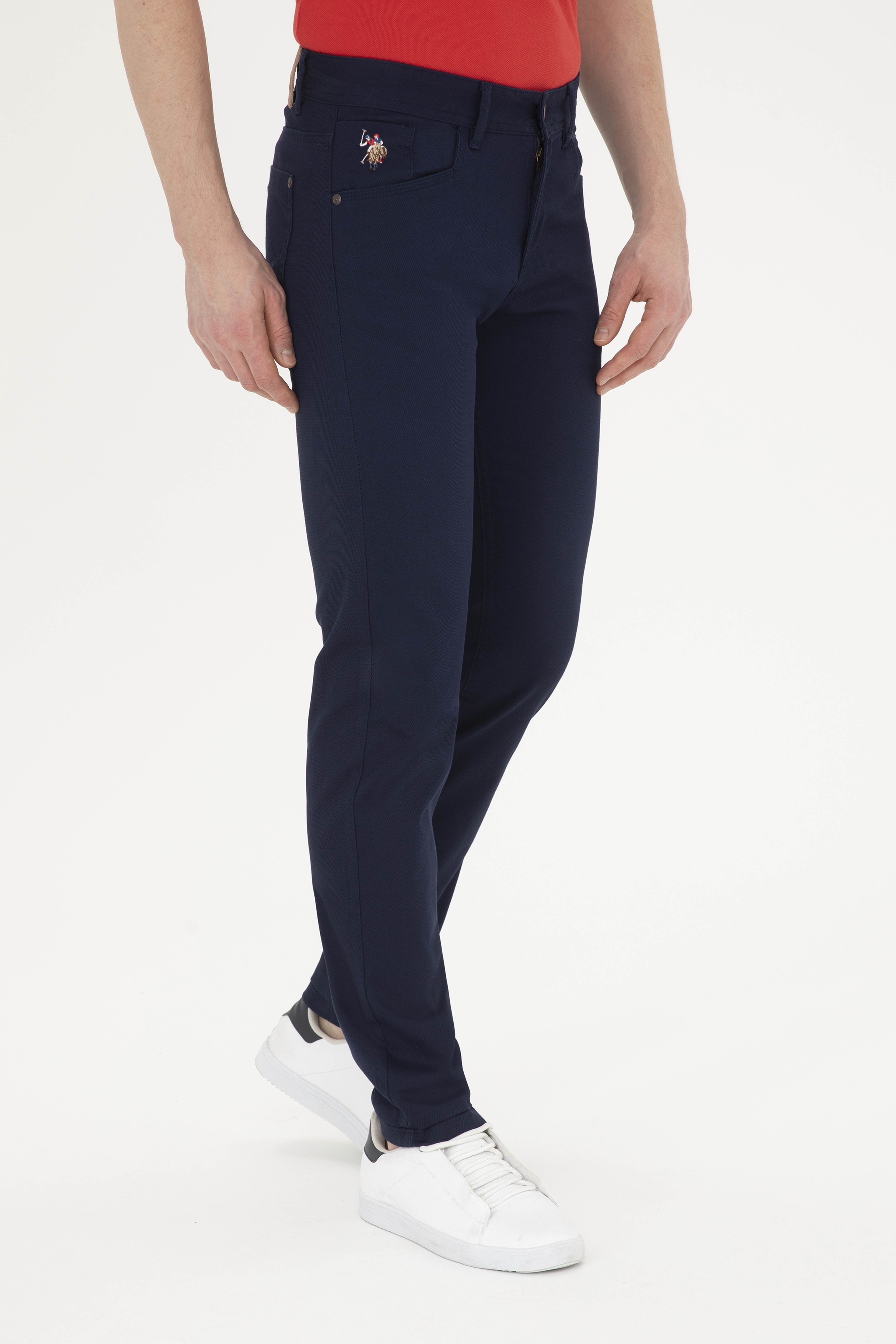 Erkek Slim Fit Lacivert Kanvas / Chino Pantolon - Image 2