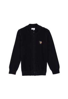 Erkek Çocuk Fermuarlı Siyah Triko Hırka - 50300739014