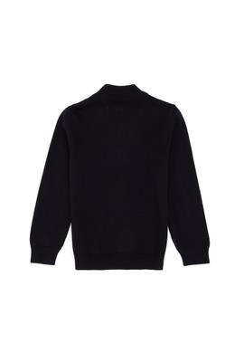 Erkek Çocuk Fermuarlı Siyah Triko Hırka - 50300739014