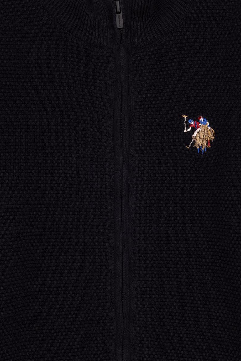 Erkek Çocuk Fermuarlı Siyah Triko Hırka - 50300739014