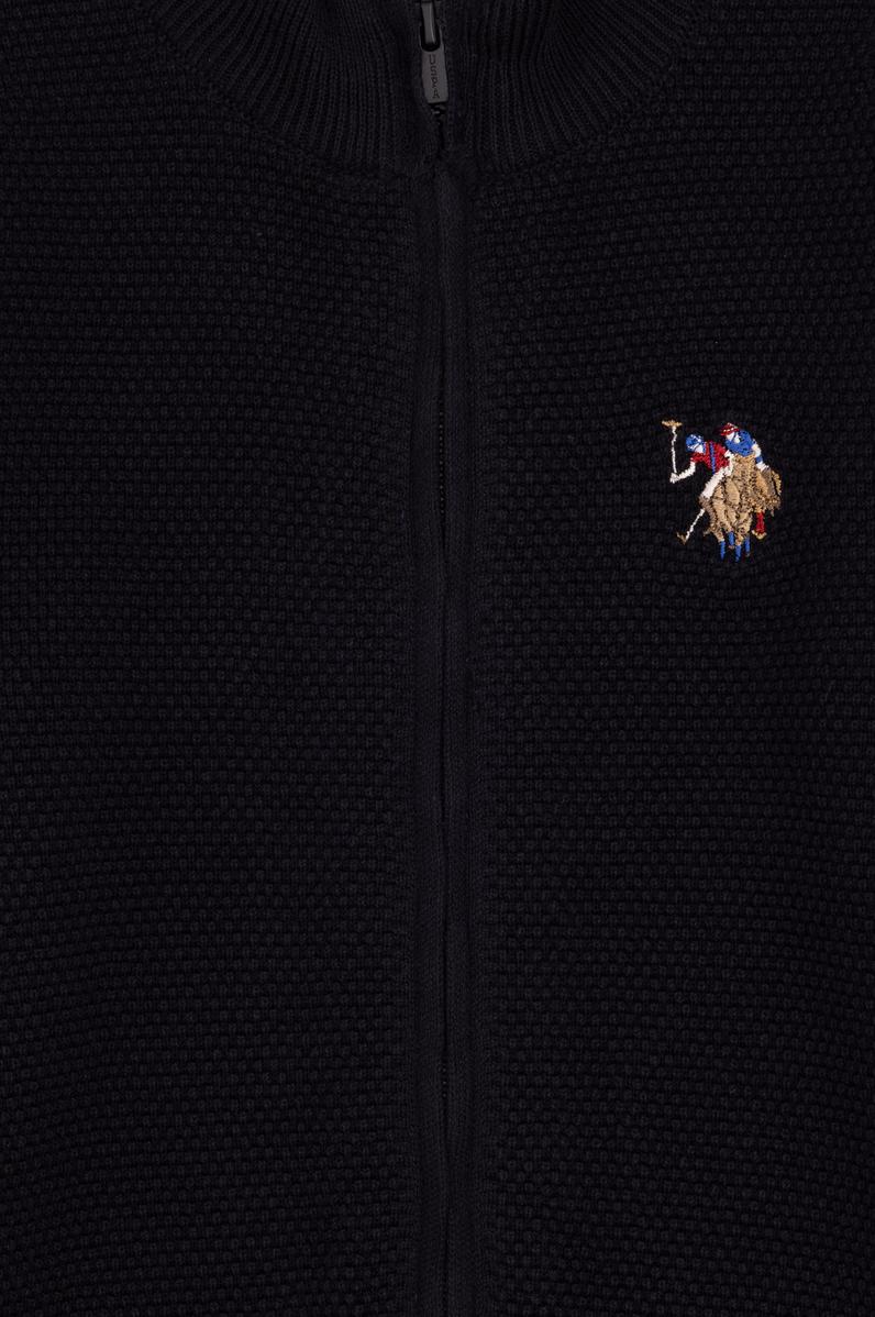 Erkek Çocuk Fermuarlı Siyah Triko Hırka