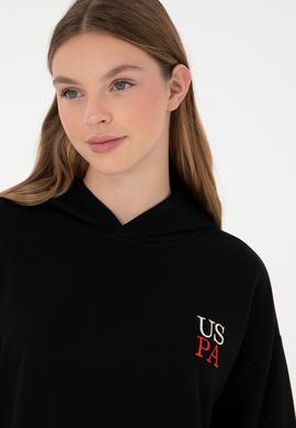 Kadın Siyah Kapüşonlu Sweatshirt - 50291265029