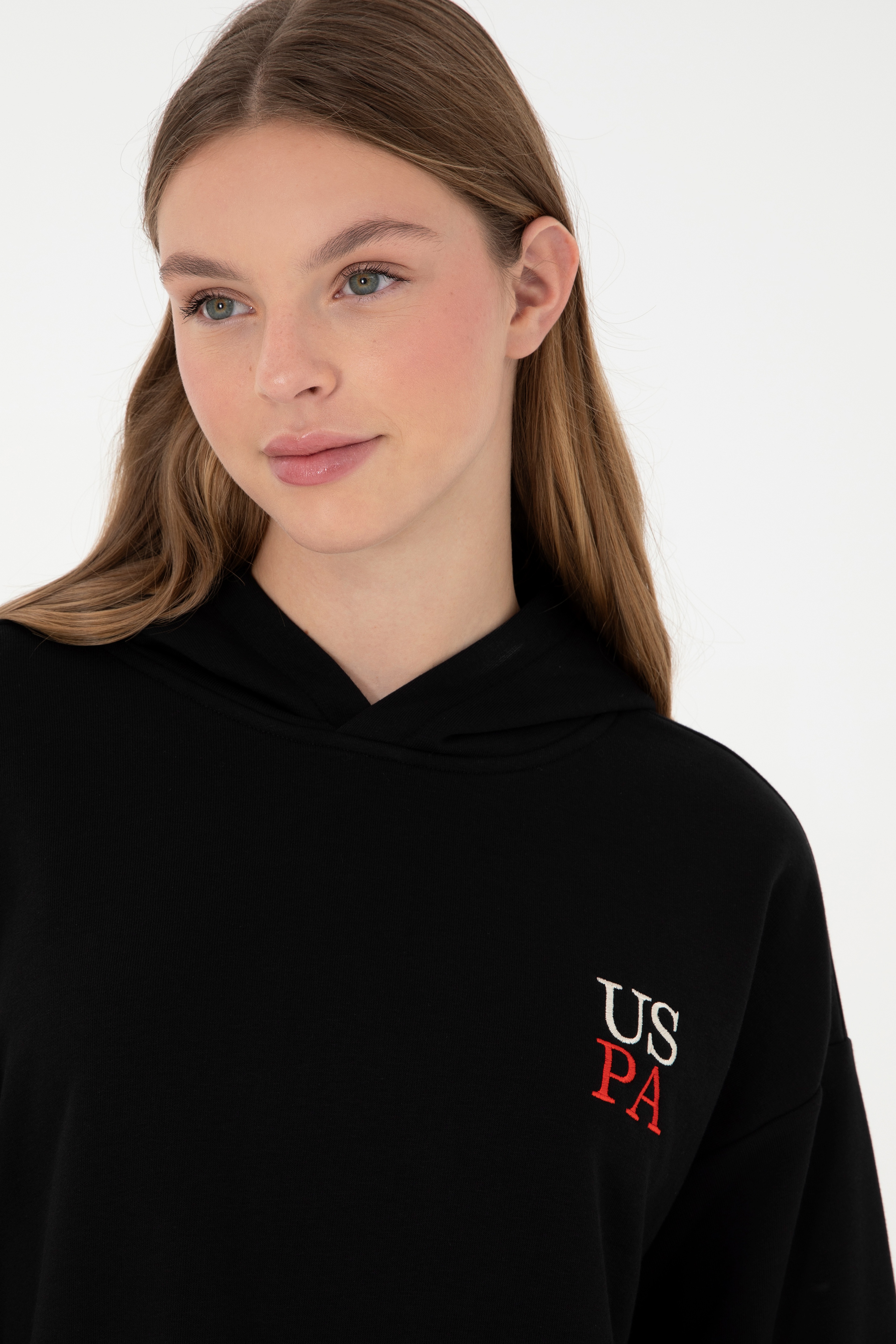 Kadın Siyah Kapüşonlu Sweatshirt