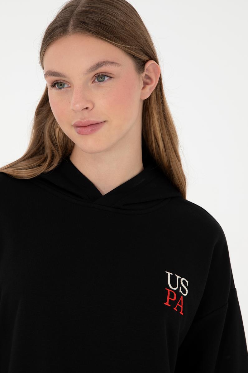 Kadın Siyah Kapüşonlu Sweatshirt