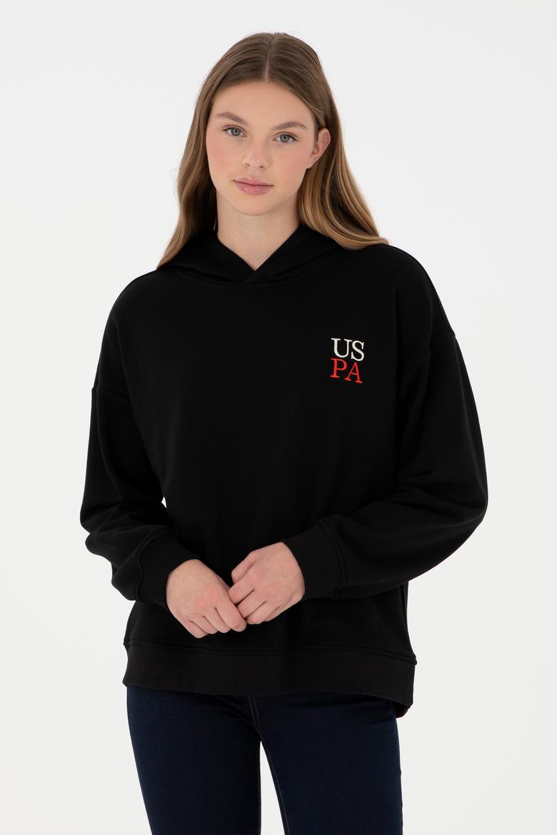Kadın Siyah Kapüşonlu Sweatshirt