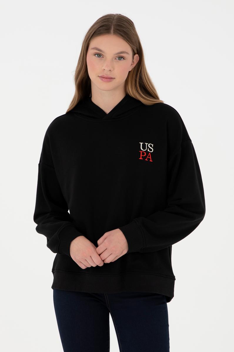Kadın Siyah Kapüşonlu Sweatshirt