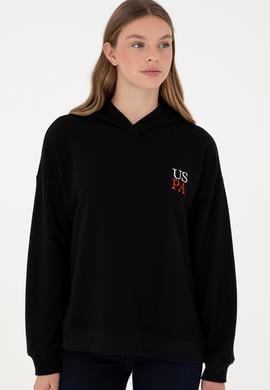 Kadın Siyah Kapüşonlu Sweatshirt - 50291265029